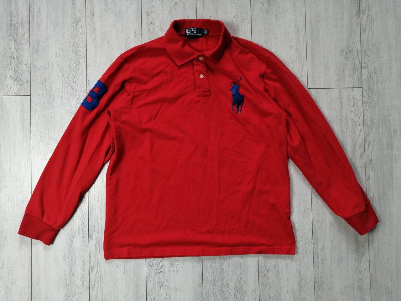 Polo Ralph Lauren × Vintage Polo Ralph Lauren Red #3 Big Pony Long Sleeve Polo Shirt Size US XL / EU 56 / 4 - 1 Thumbnail