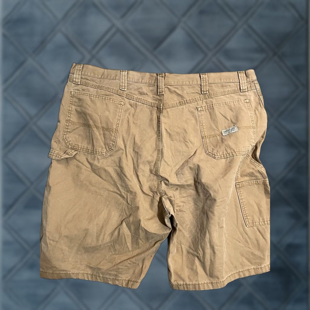 Wrangler Wrangler Carpenter Shorts Men's Dark Tan Khaki 44 Denim Pockets Outdoor Heritage 5 Star Vintage? Size US 44 / EU 60 - 1 Thumbnail