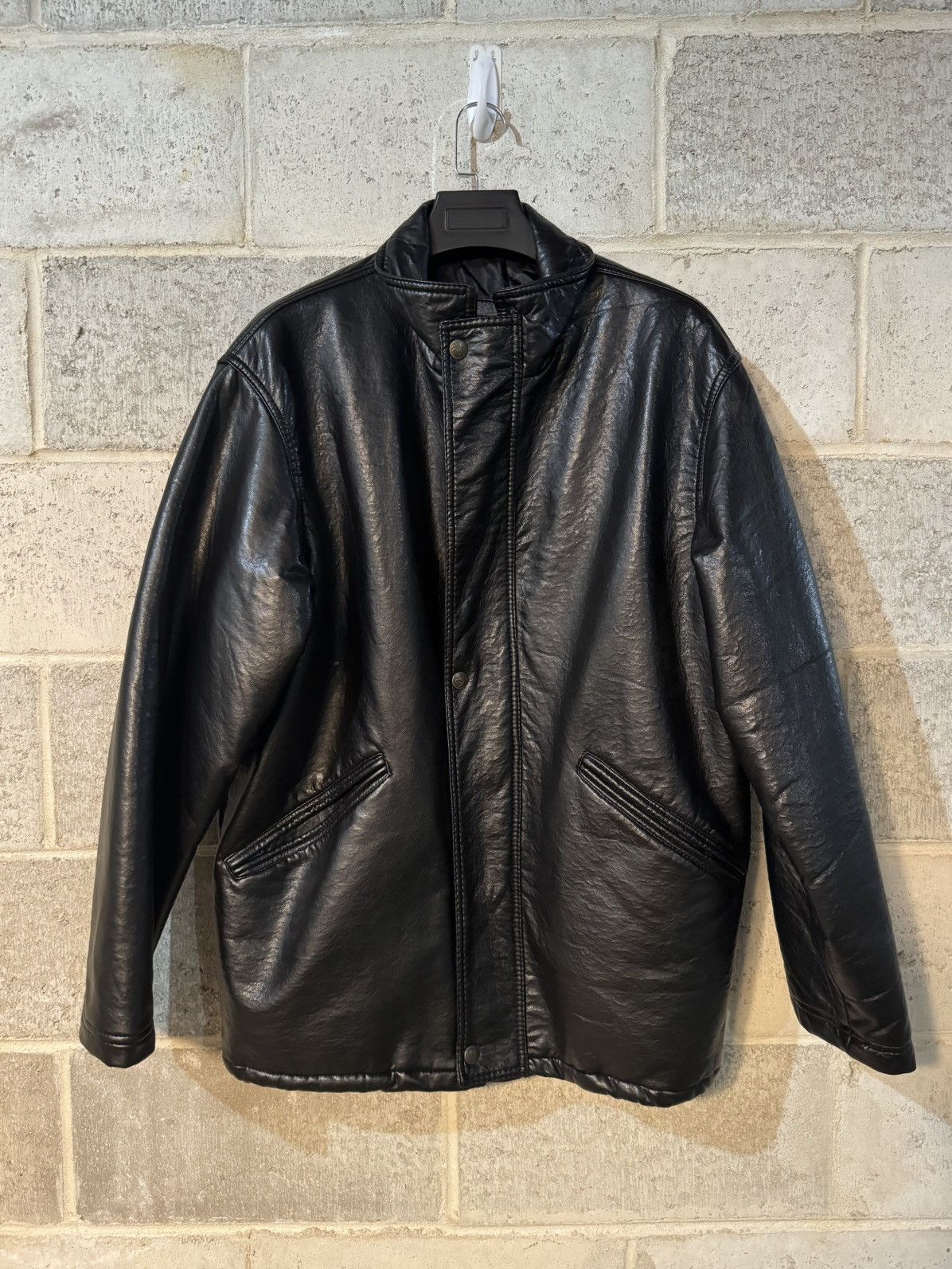 Vintage 1990s Vintage Leather Jacket / Trench coat Size US L / EU 52-54 / 3 - 2 Thumbnail
