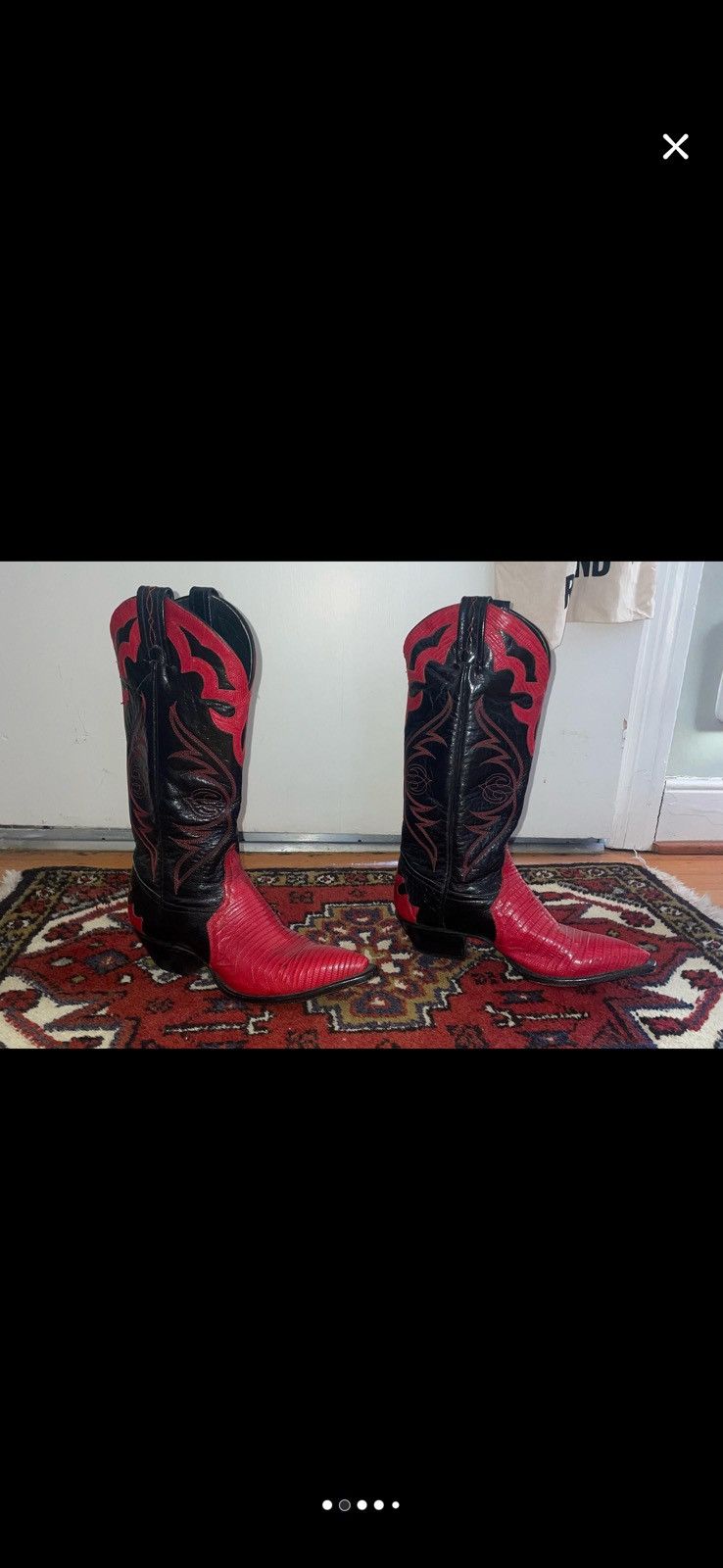 Tony Lama Vintage Western Tony Lama Royal Red Lizard Cowboy boots Size US 8 / IT 38 - 2 Thumbnail