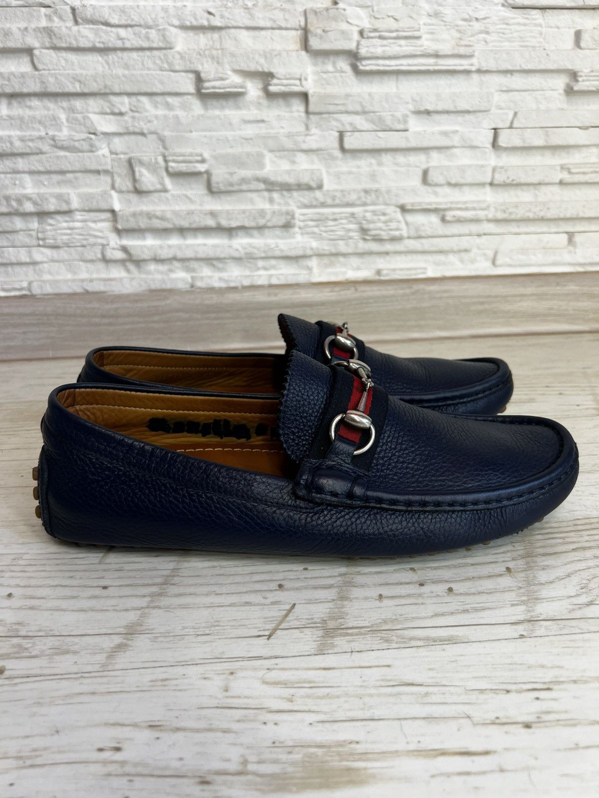 Gucci Gucci Dark Blue Leather Loafers Moccasins US 7.5 EU40.5 Size US 7.5 / EU 40-41 - 4 Thumbnail