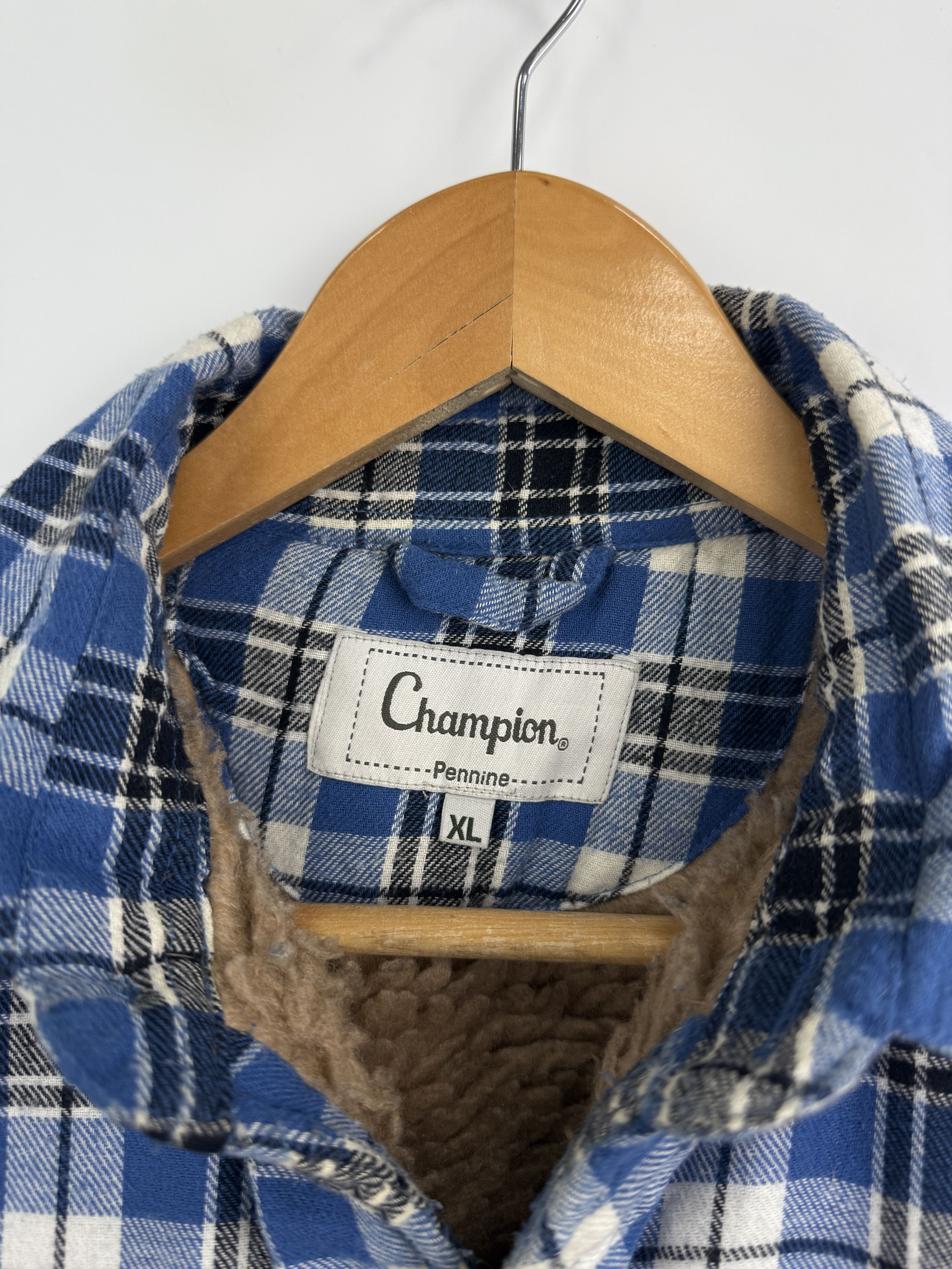 Flannel 🇺🇸🪓Vintage Champion Pennine Flannel Sherpa Fleece Lined R13 Size US XL / EU 56 / 4 - 7 Thumbnail