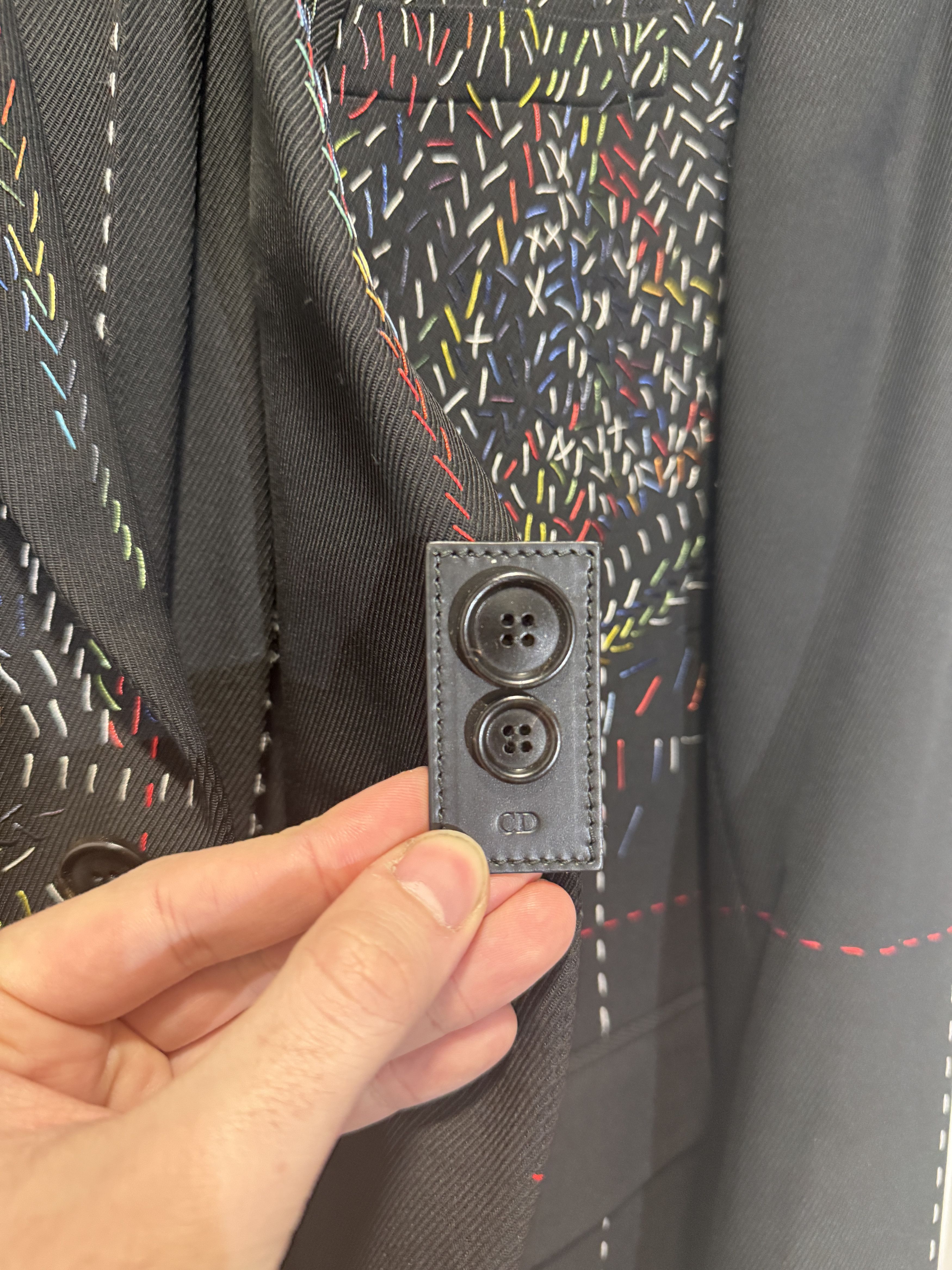 Dior Basting Stitch Suit Size 48R - 7 Thumbnail