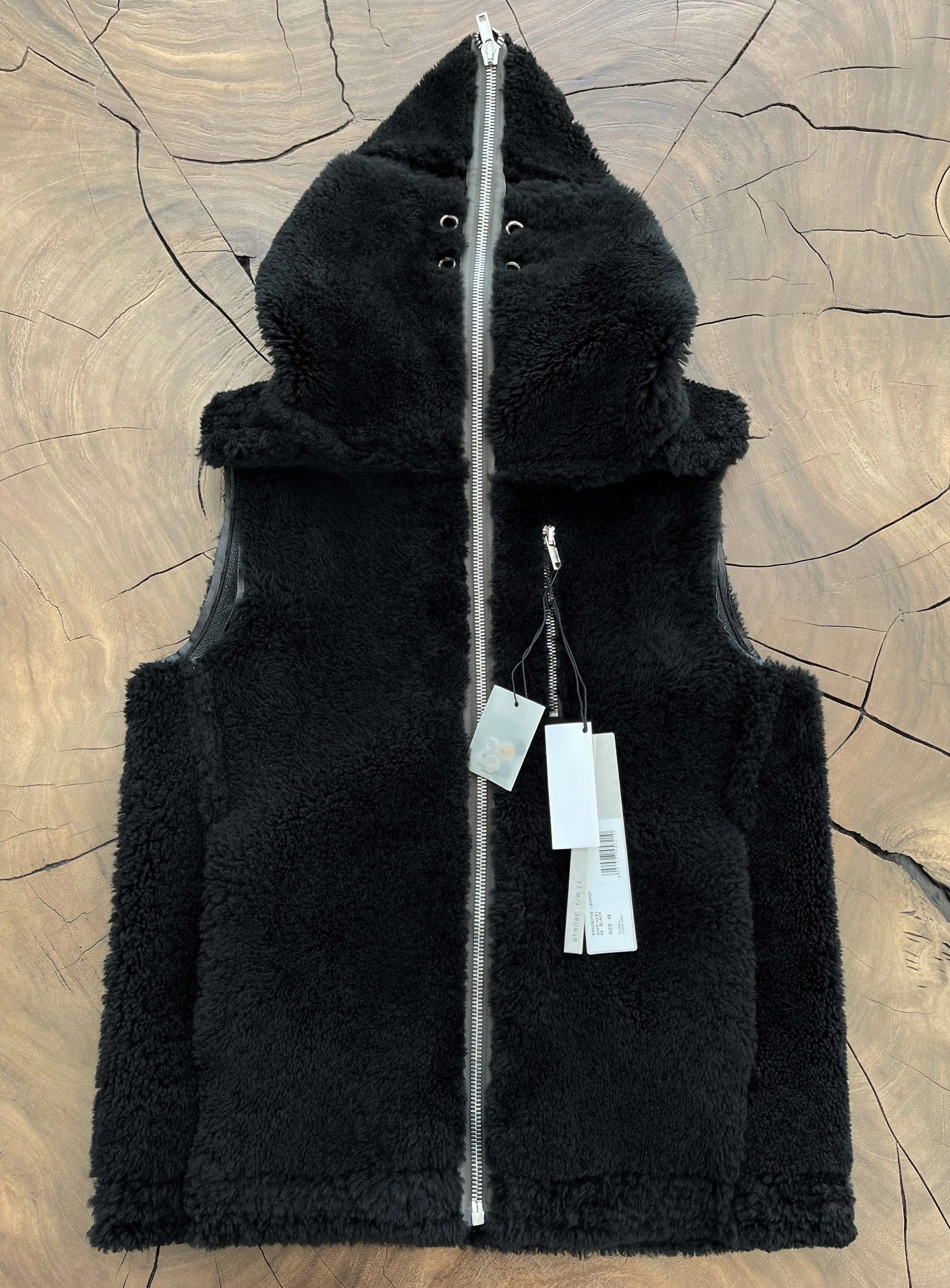Rick Owens EU46 Lamb Shearling Runway Gimp Leather Vest FW22 Strobe Size US S / EU 44-46 / 1 - 2 Thumbnail