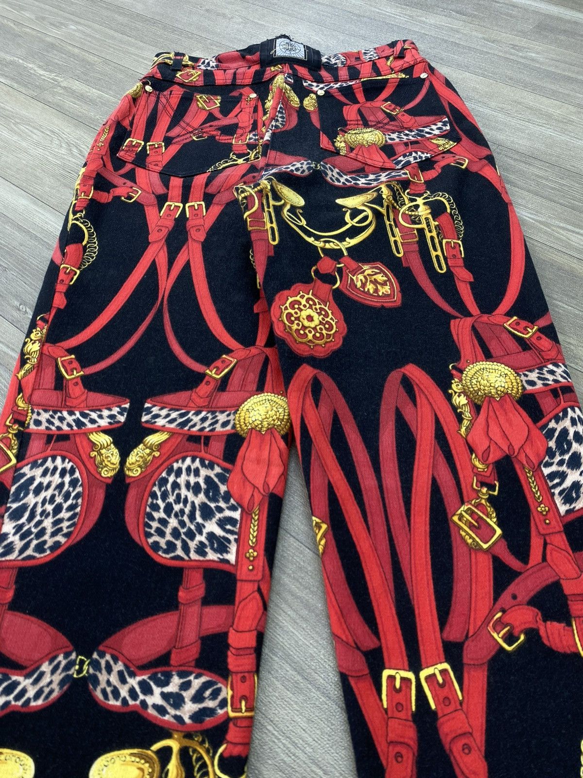 Japanese Brand Vintage Laurel Baroque Equestrian Chanis Scarf Print Pants Size US 27 - 18 Thumbnail