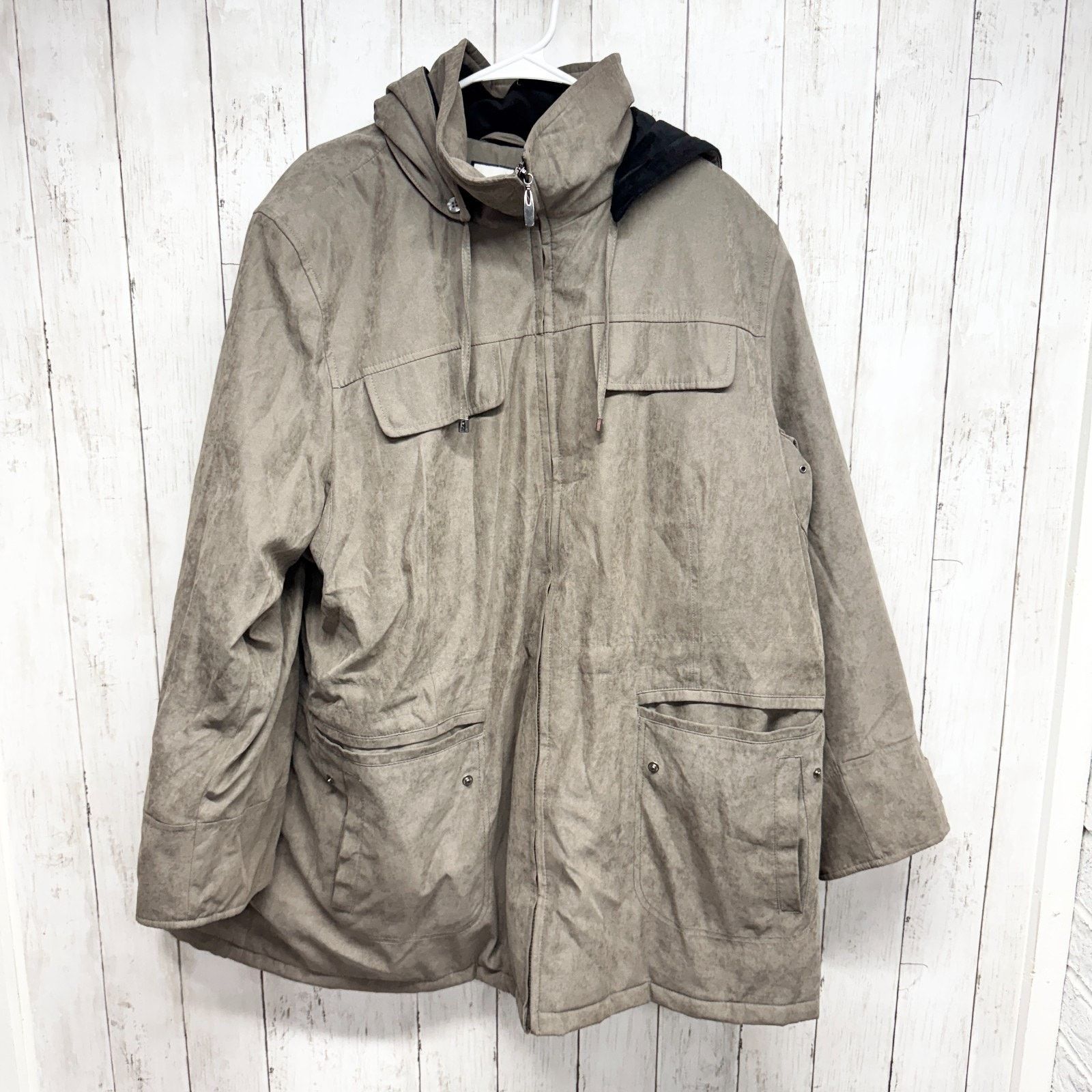 Croft & Barrow Croft & Barrow Jacket Size 2X Brown Suede Full Zip Hooded Size XXL / US 16-18 / IT 52-54 - 1 Thumbnail