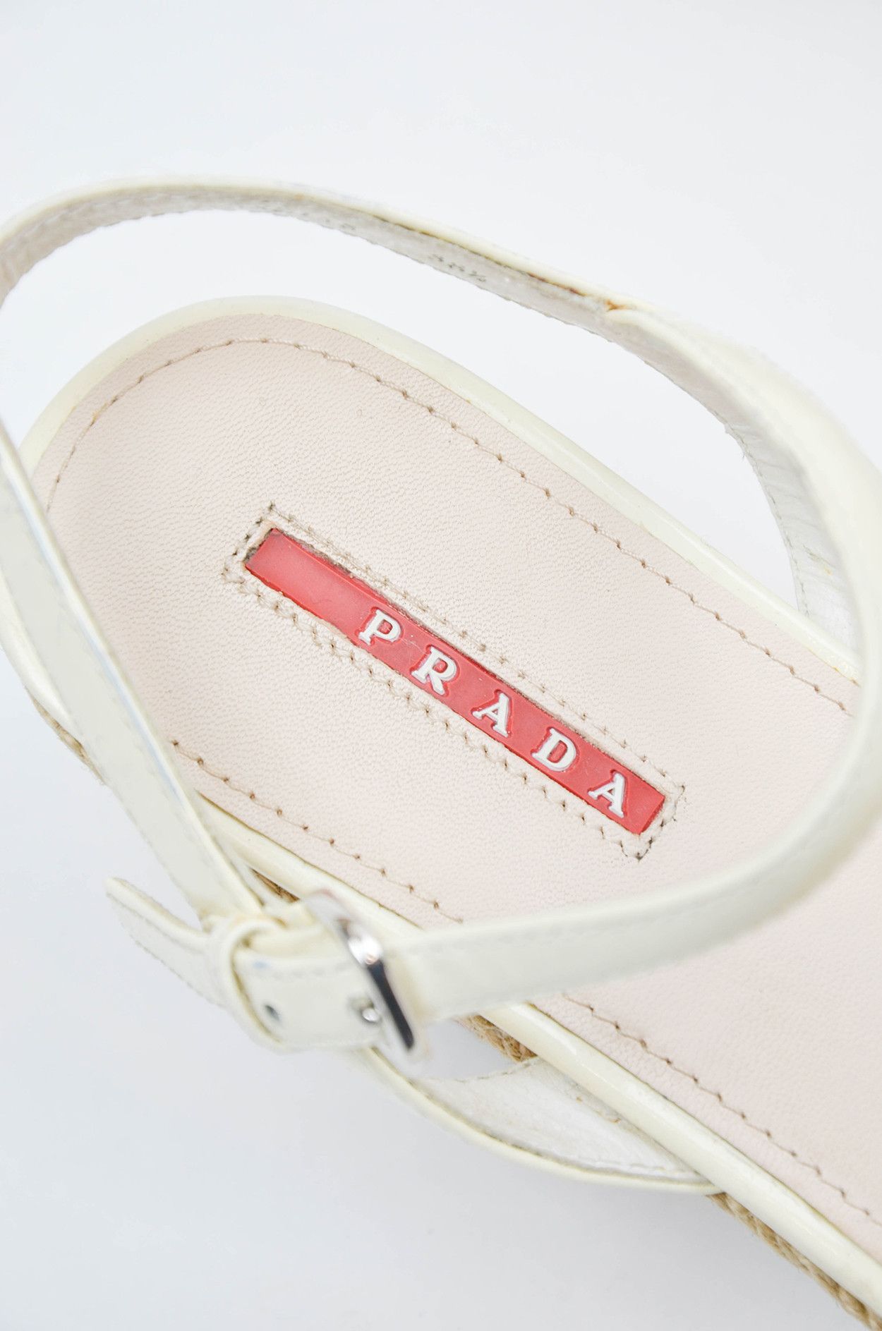 Prada Prada Linea Rossa Beige Leather Wedges Platform Size 38.5 Size US 7.5 / IT 37.5 - 10 Thumbnail