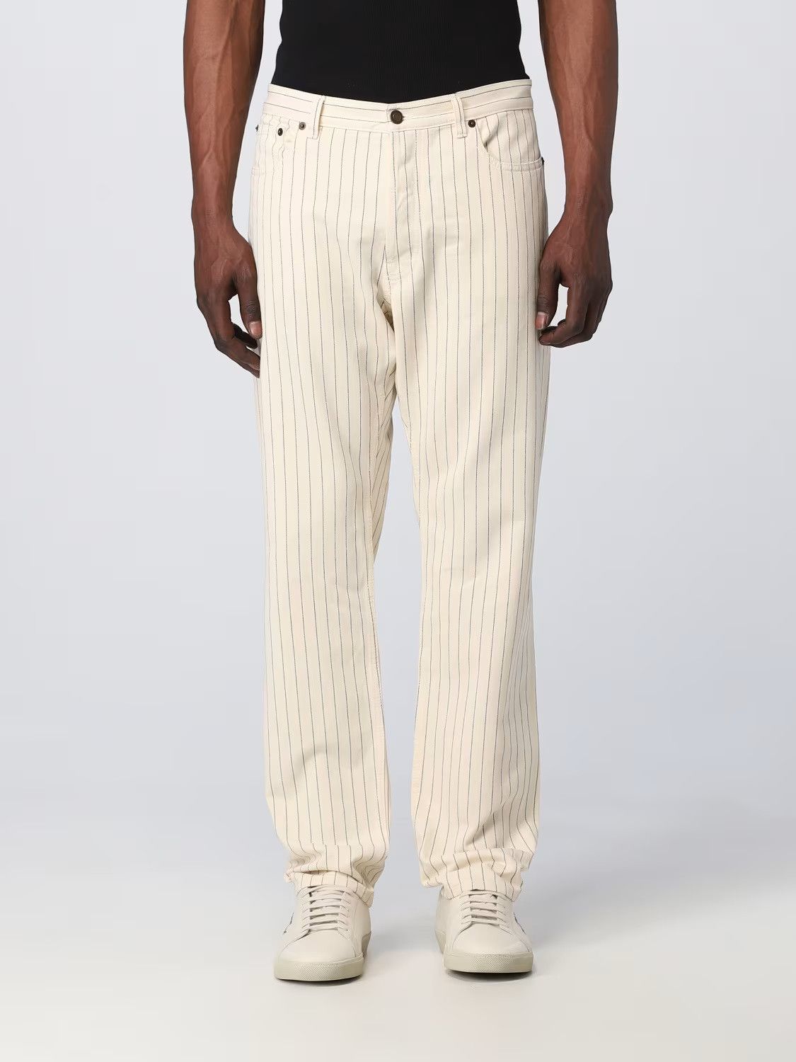 Saint Laurent D31 Jeans - Ecru Striped Denim