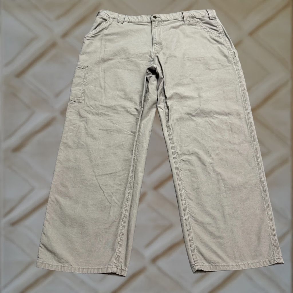 Carhartt Carhartt Dungaree Fit Carpenter Pants Mens 42x30 Tan Brown Cotton Straight Work Size US 42 / EU 58 - 1 Thumbnail
