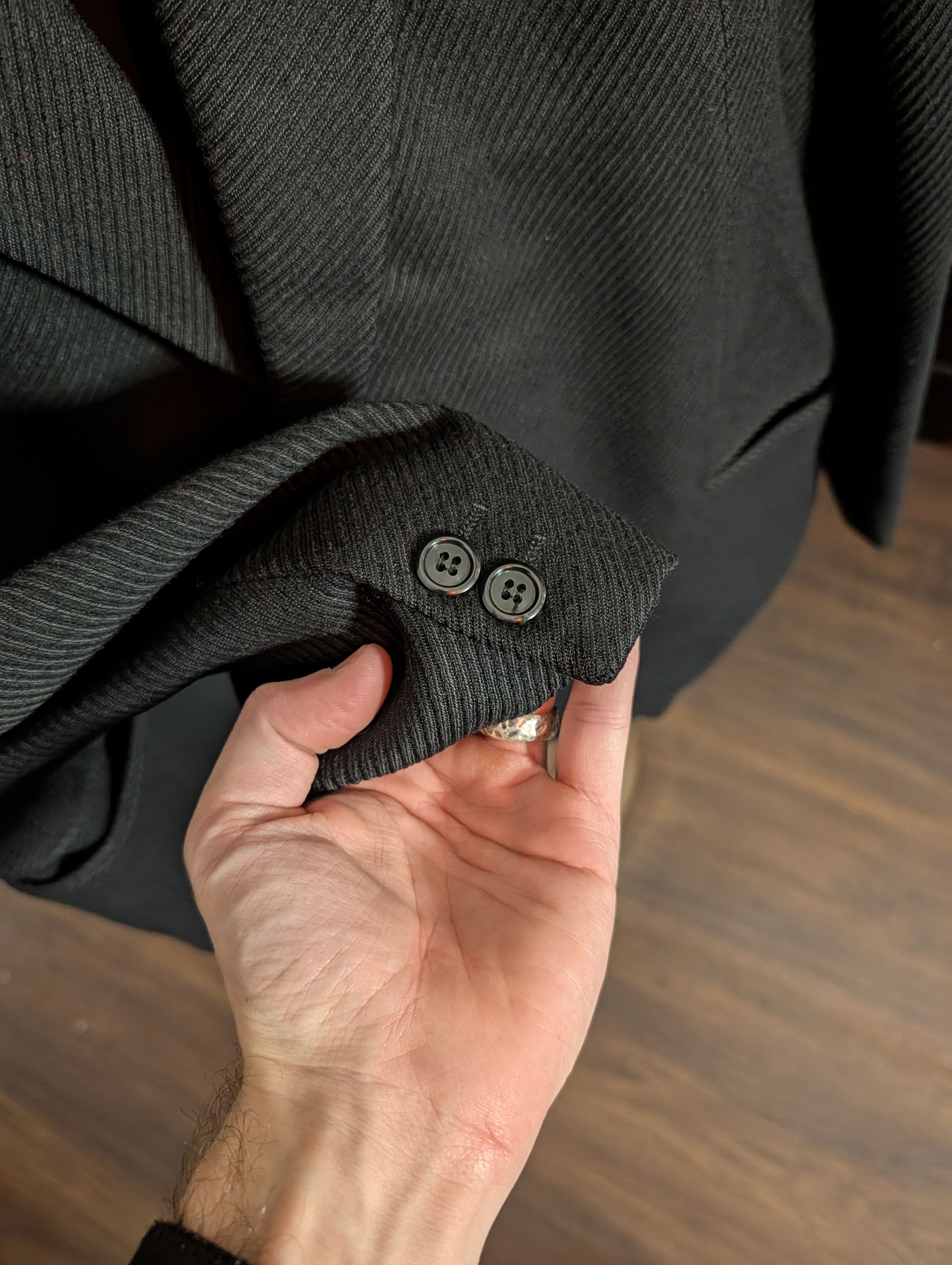 Barneys New York REDAELLI Barney's corduroy virgin wool Italy black jacket Size 42R - 5 Thumbnail