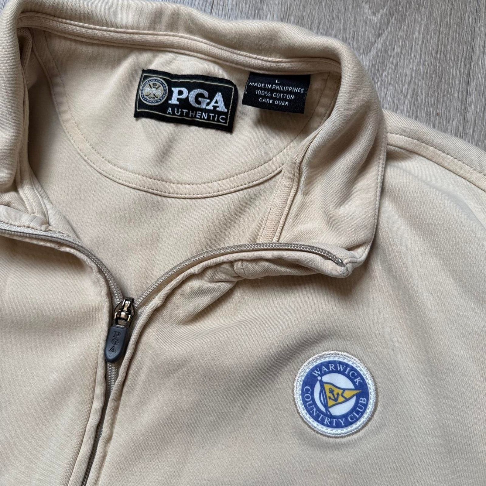 PGA Tour Cream PGA golf quarter zip Size US M / EU 48-50 / 2 - 2 Thumbnail