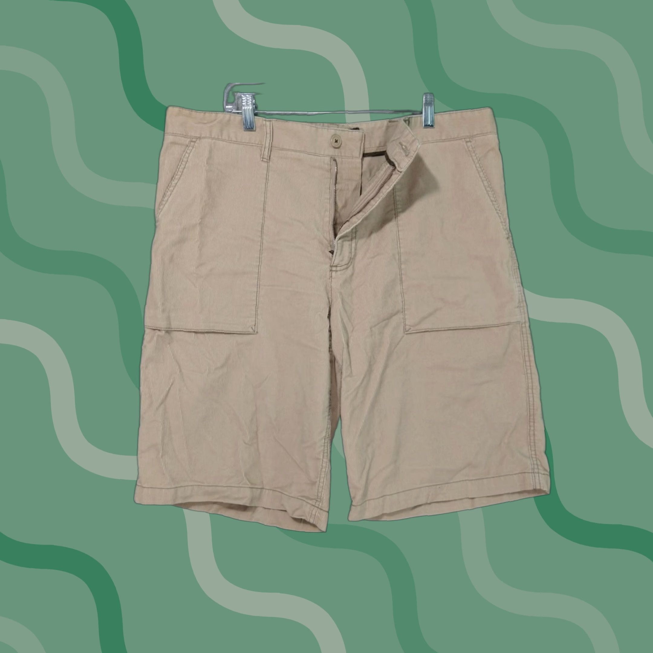 Old Navy VINTAGE Old Navy Shorts Mens 38 Corduroy Beige Flat Front Chino Grunge 1990s Mens Size US 38 / EU 54 - 1 Thumbnail