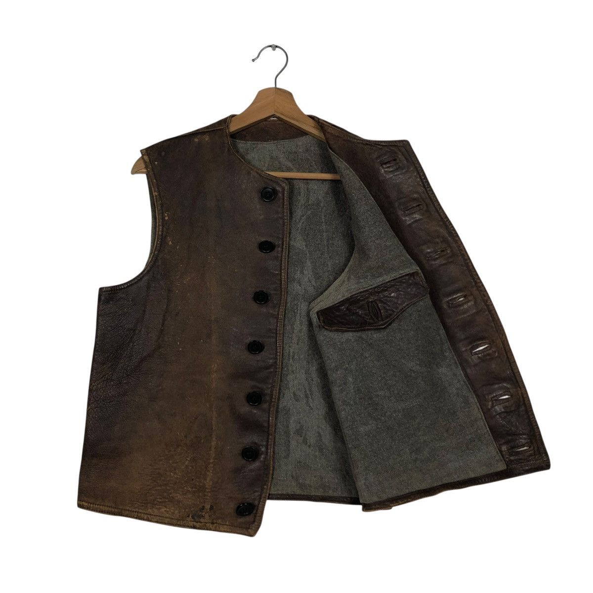 Japanese Brand 🔥RICH BROWN VINTAGE VEST LEATHER JACKET ISSEY MIYAKE Size US M / EU 48-50 / 2 - 13 Thumbnail
