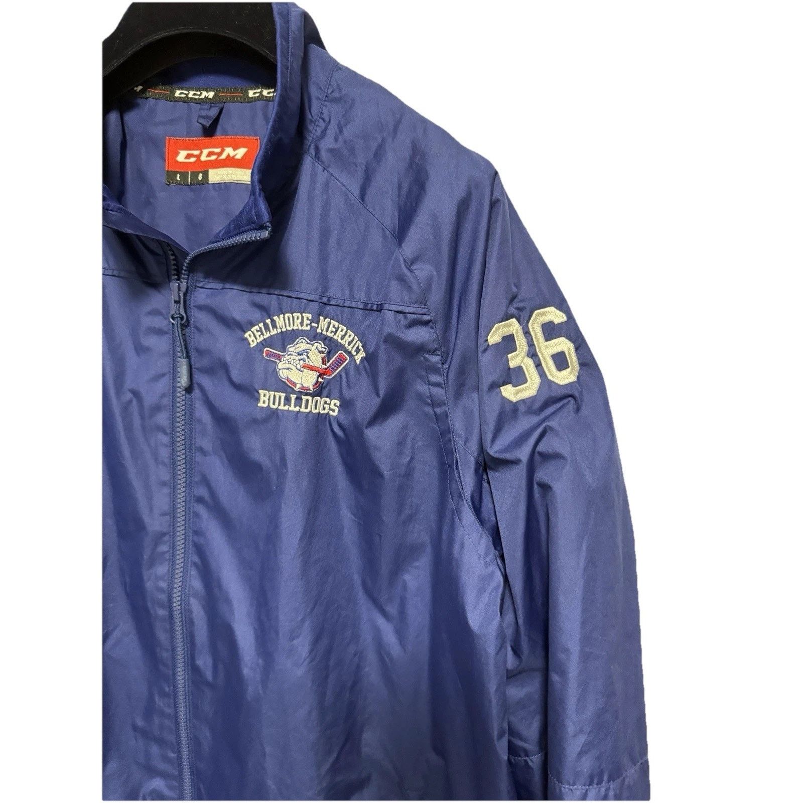 Ccm CCM Hockey Blue Windbreaker Jacket Size US L / EU 52-54 / 3 - 12 Thumbnail