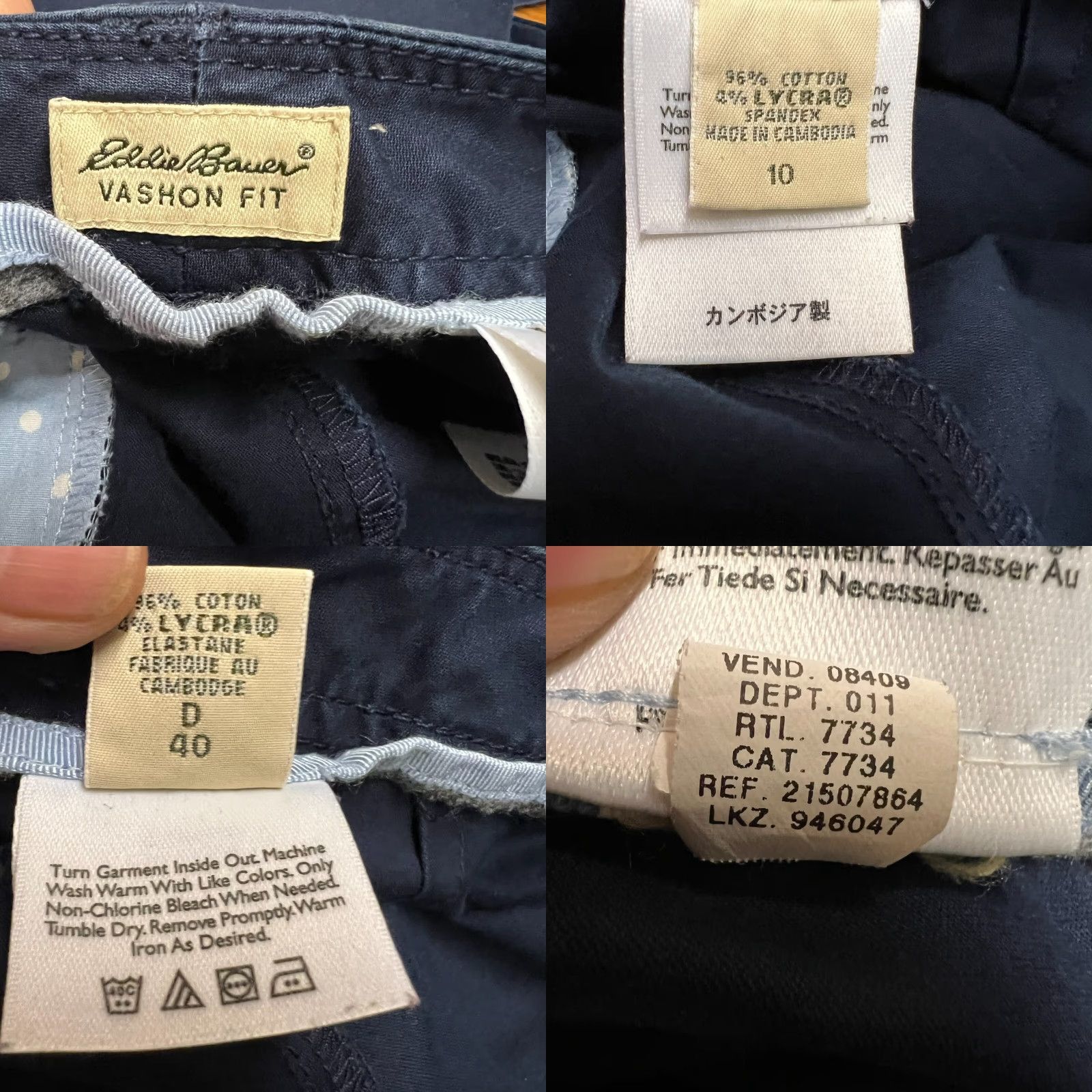 Eddie Bauer VINTAGE Eddie Bauer Vashon Flare Leg Twill Kakis Chino Pants SZ 10 Blue 32X31 90s City Preppy Womens Size 34" / US 12 / IT 48 - 8 Thumbnail