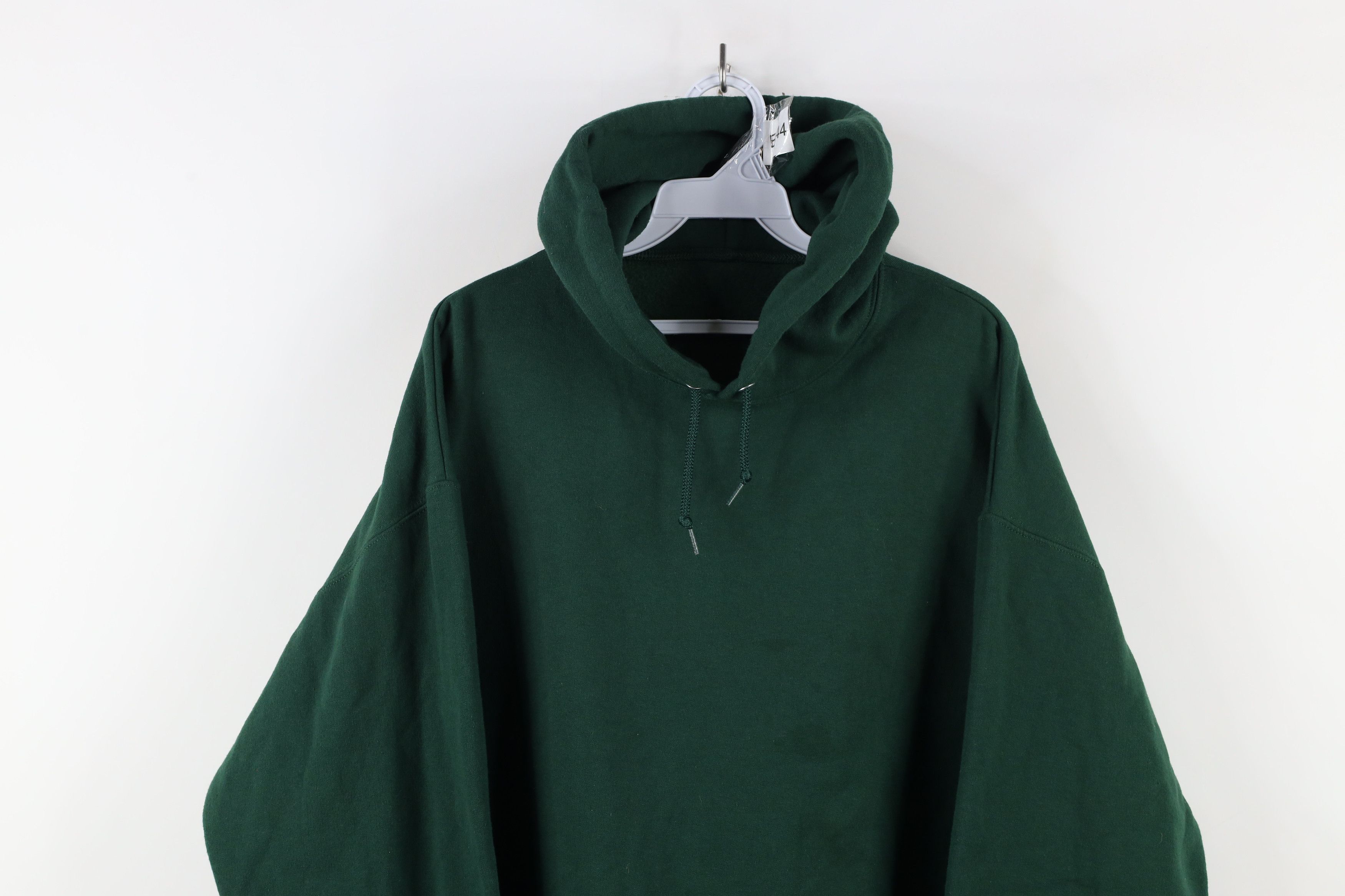 Vintage Vintage 90s Streetwear Blank Hoodie Sweatshirt Hunter Green Size US XL / EU 56 / 4 - 2 Thumbnail