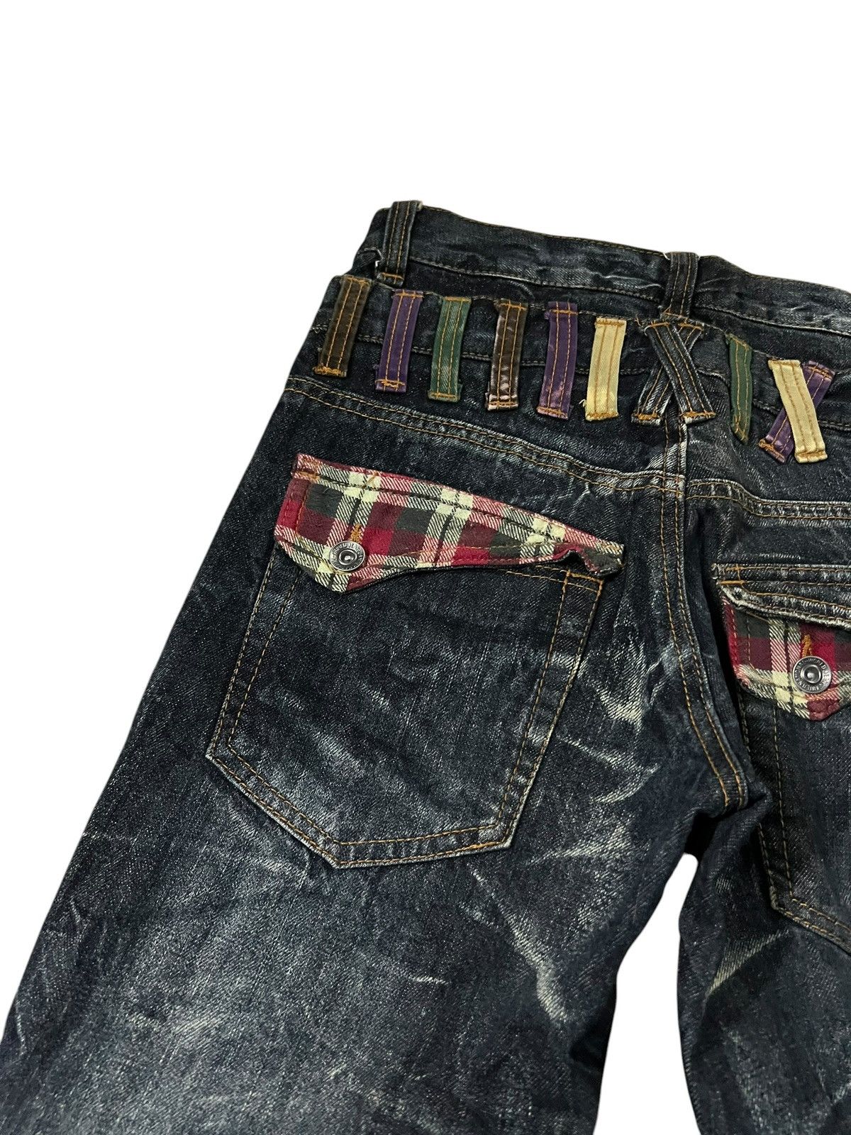 Japanese Brand 💥Double Waist💥Nylaus Clothing Clawmark Jean Very Rare Size US 29 - 14 Thumbnail