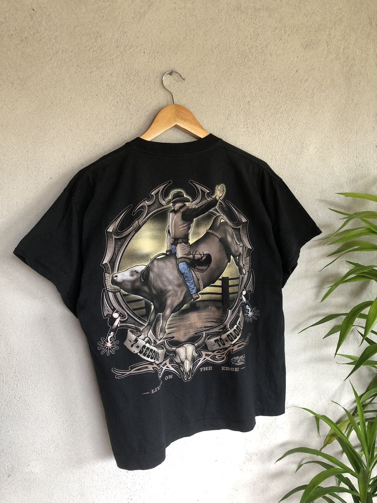 Japanese Brand × Vintage Crazy OVP Backhit Cowboy Rodeo Graphic Tee Size US L / EU 52-54 / 3 - 2 Thumbnail