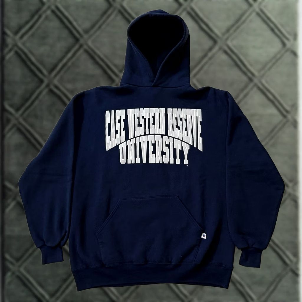 Russell Athletic VINTAGE Russell Athletic Case Western Reserve University Hoodie L Adults Blue 90s USA Sweatshirt Pullover Graphic Print Size US L / EU 52-54 / 3 - 1 Thumbnail