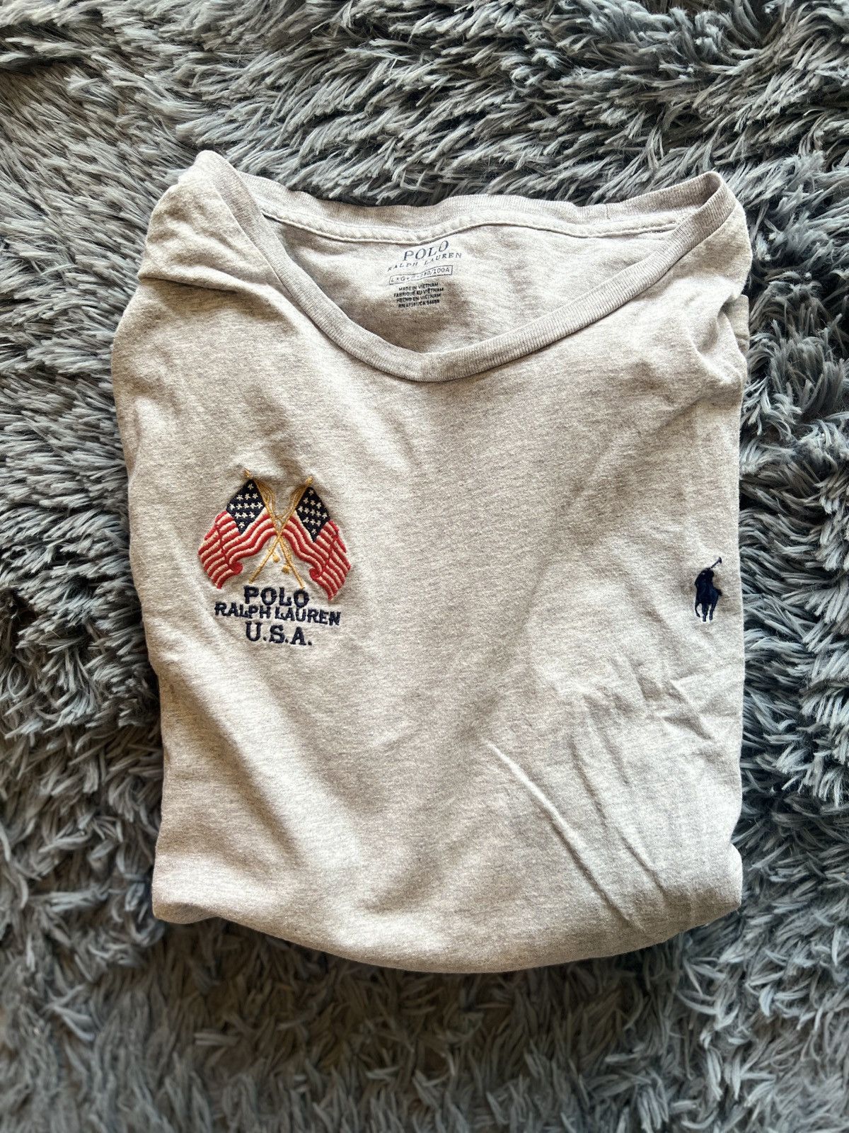 Polo Ralph Lauren Polo Ralph Lauren USA Flag T-Shirt Gray | Size L Size US L / EU 52-54 / 3 - 4 Thumbnail
