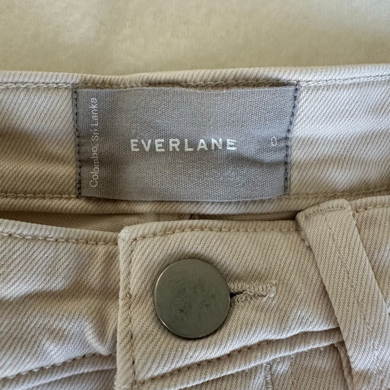 Everlane Everlane Women Jeans Cream High Rise Straight Leg Size 0 Size 25" / US 0 / IT 36 - 6 Thumbnail