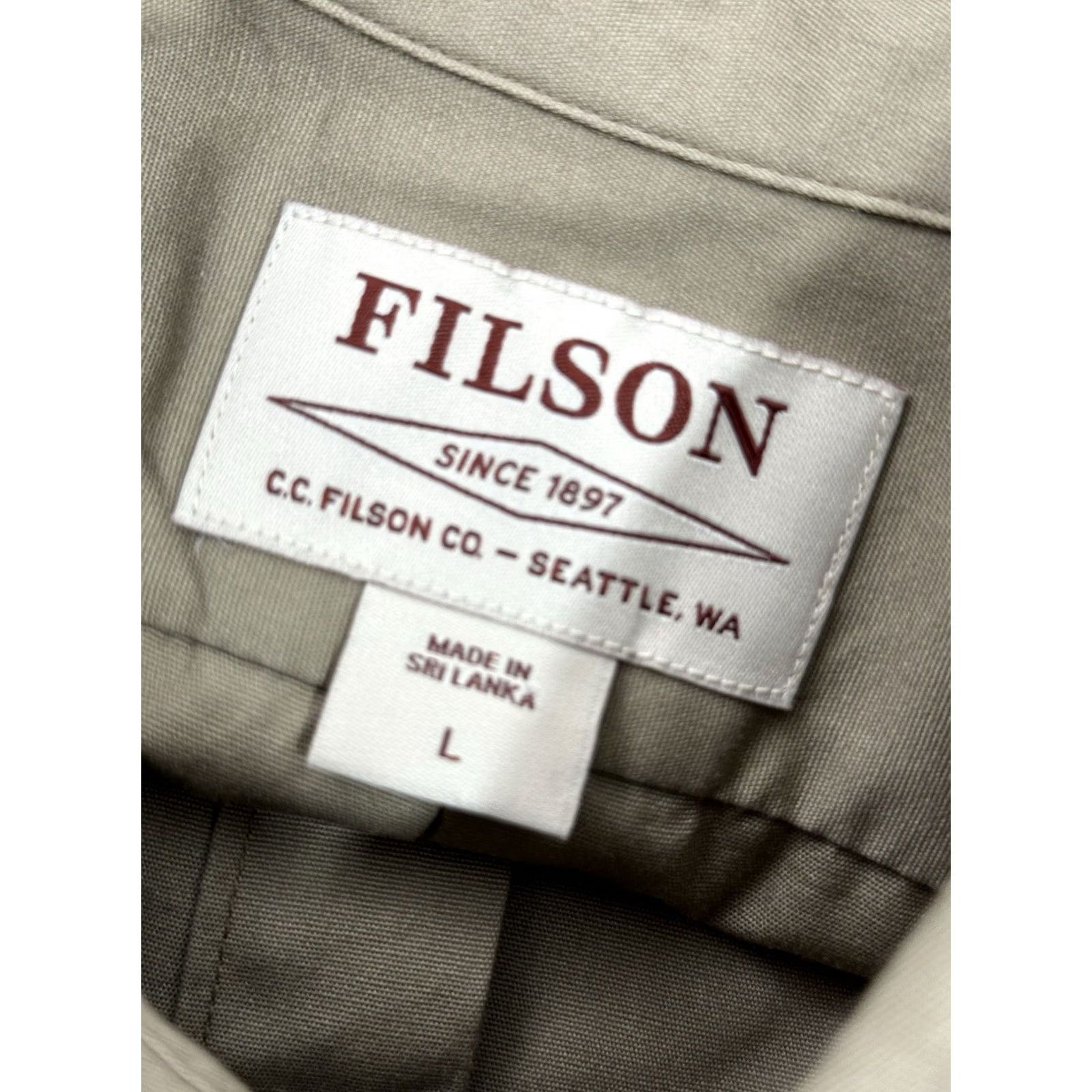 Filson FILSON SHIRT Mens L Khaki Western Long Sleeve Button-Up EXCELLENT SAFARI BUSH RANCH WORK K Size US L / EU 52-54 / 3 - 4 Thumbnail