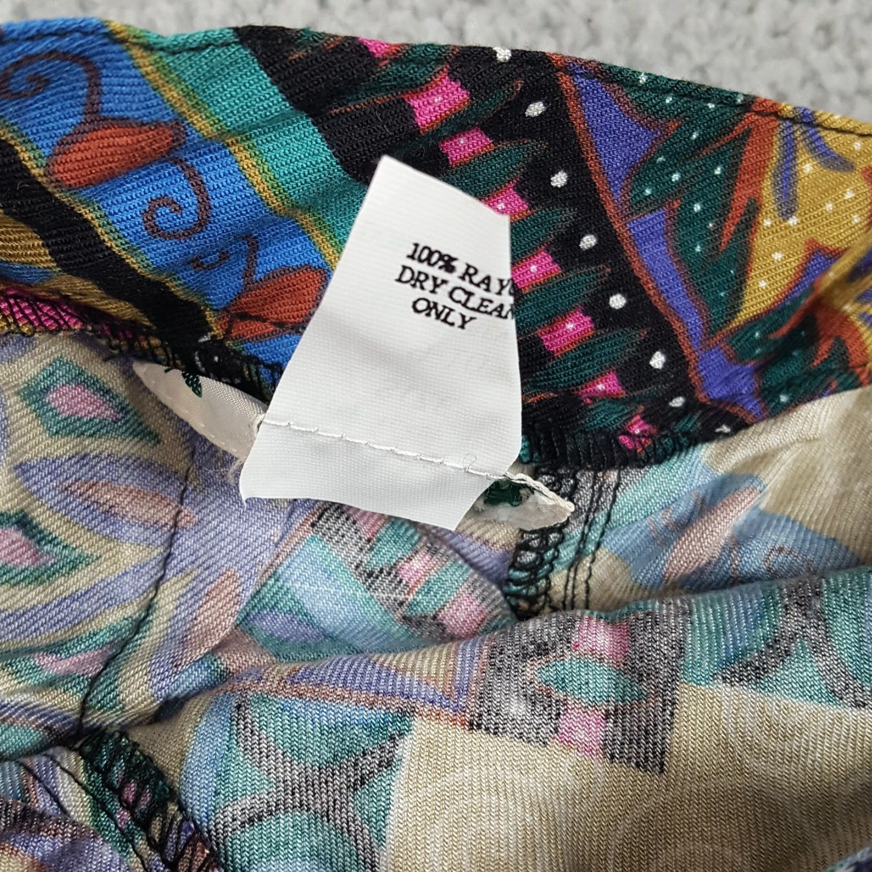 CAMILLA Vintage 80s Floral Geometric Straight Mini Above Knee Women's Size 9-10 Skirt Size 32" / US 10 / IT 46 - 5 Thumbnail