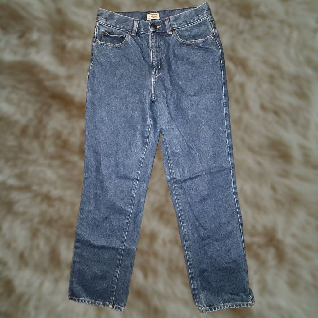 Vintage VINTAGE L.L. Bean Jeans Women's 6 Straight 90s Blue Denim Mid Rise Regular 29 Inseam Womens Size 28" / US 6 / IT 42 - 1 Thumbnail