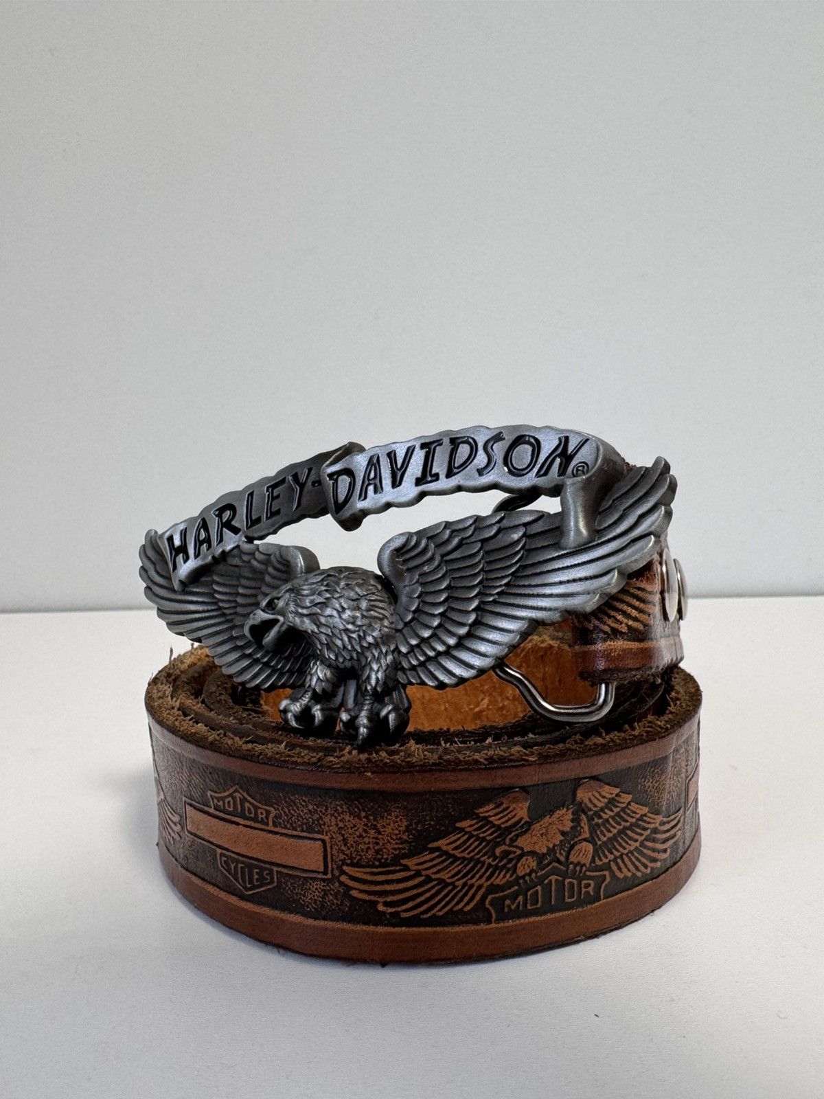 Harley Davidson Vintage Leather Belt Y2K style brown