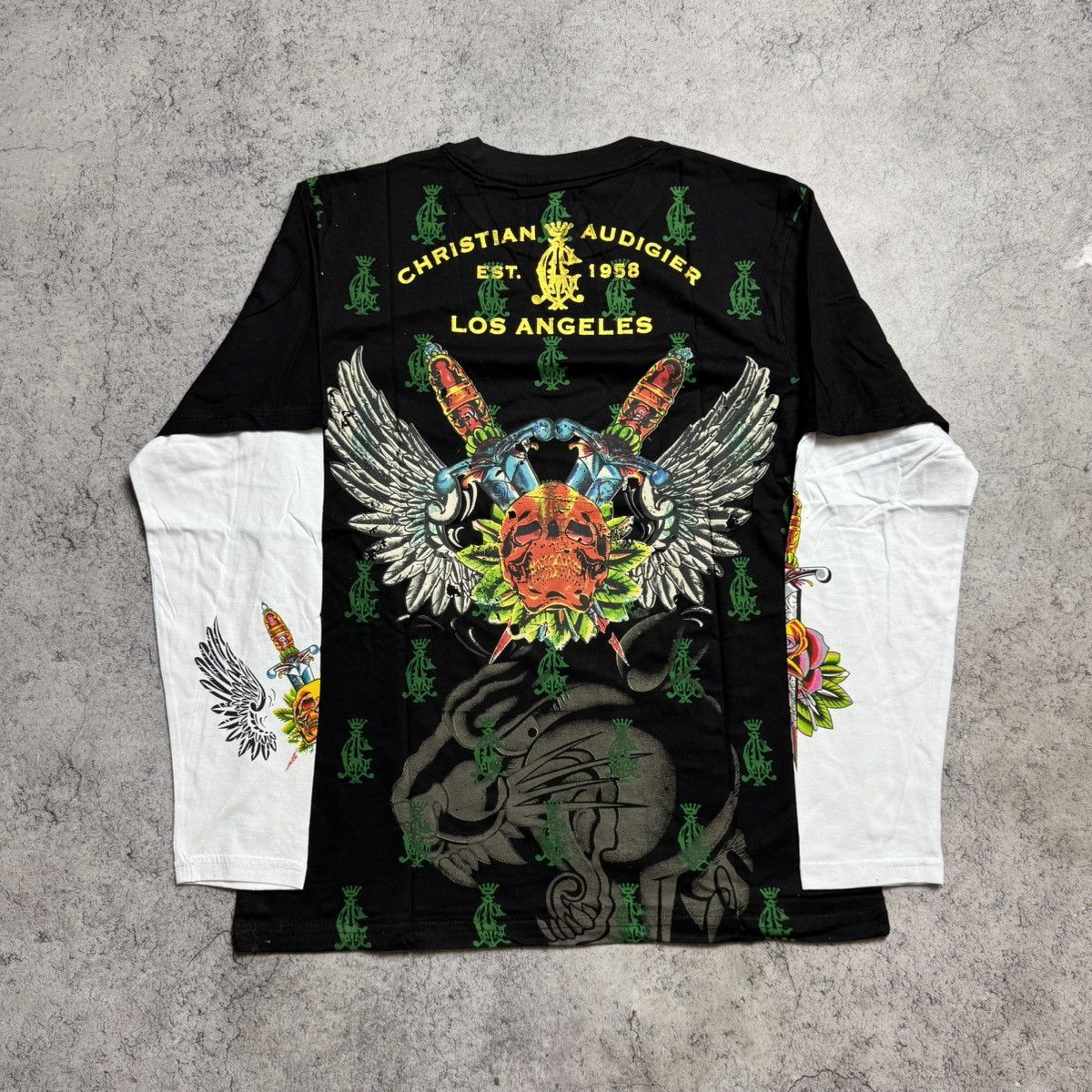 Christian Audigier NEW Christian Audigier Vintage Longsleeve T Shirt Size US L / EU 52-54 / 3 - 2 Thumbnail