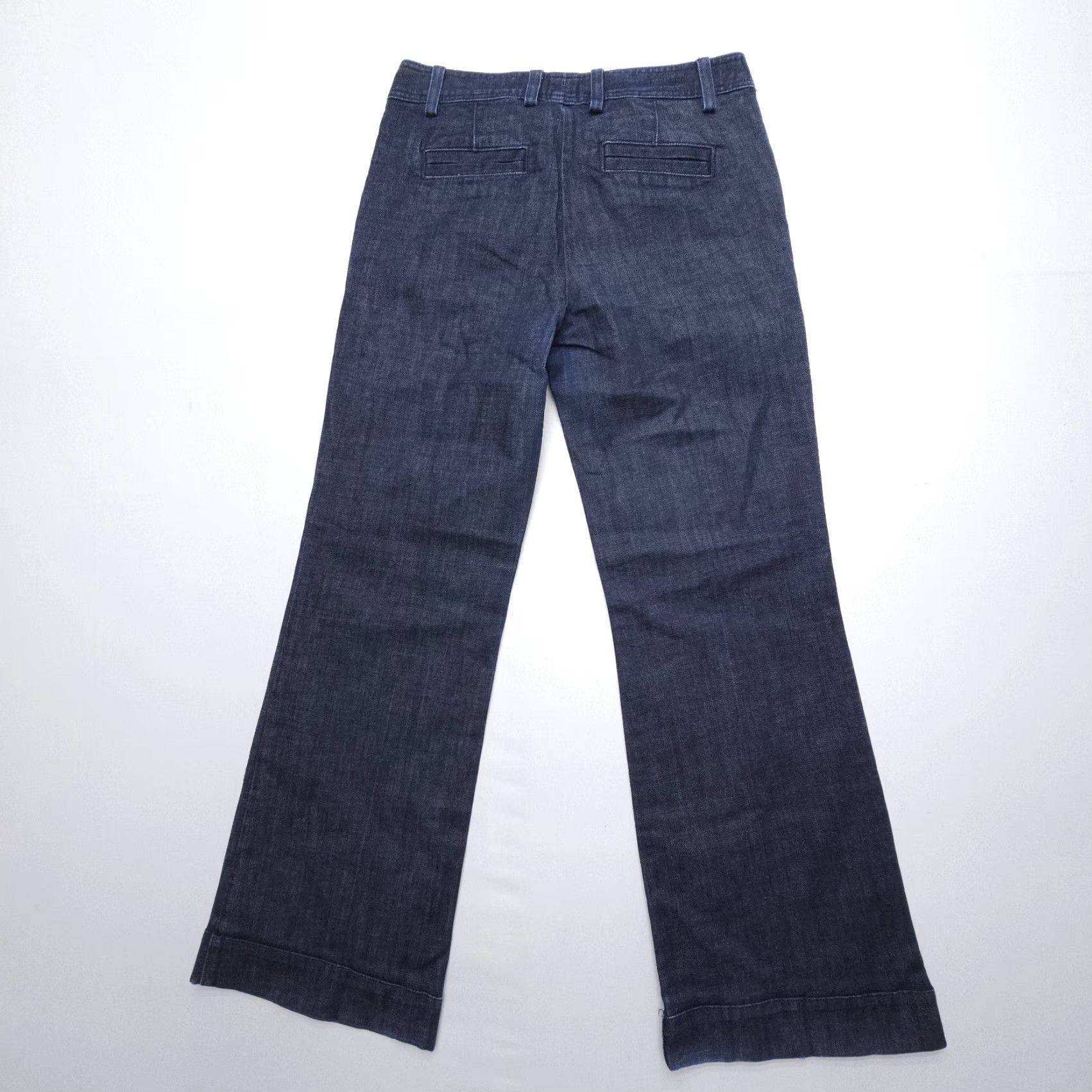 J.Crew VINTAGE J.CREW Jeans Wide-Leg Dark Wash 29x30 5-Pocket Denim Blue Women Baggy 90s Bohemian USA Made Jeans Size 29" - 2 Thumbnail