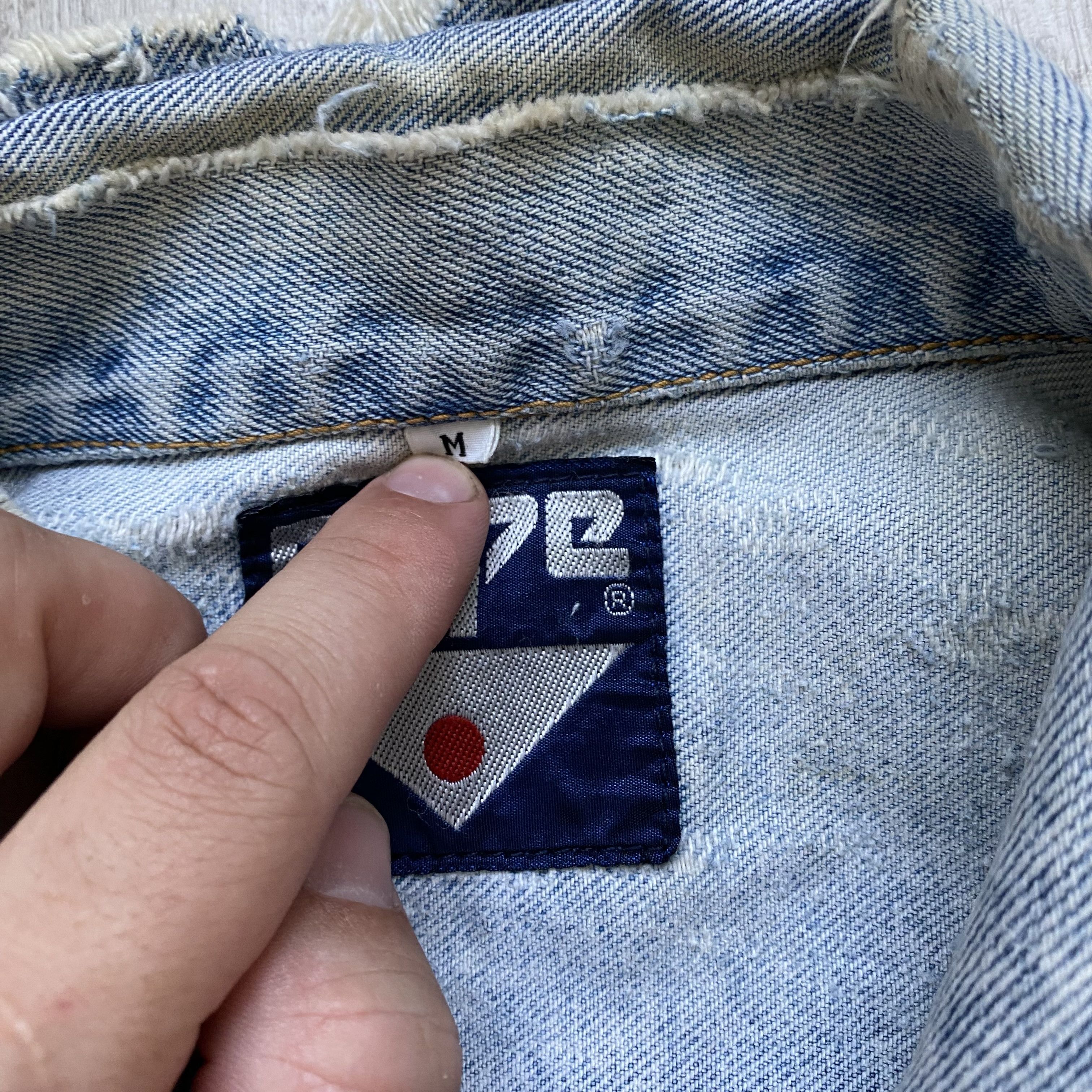 Japanese Brand CRAZY Vintage 80s Trashed Japanese Denim jacket Pepe Size US M / EU 48-50 / 2 - 8 Thumbnail