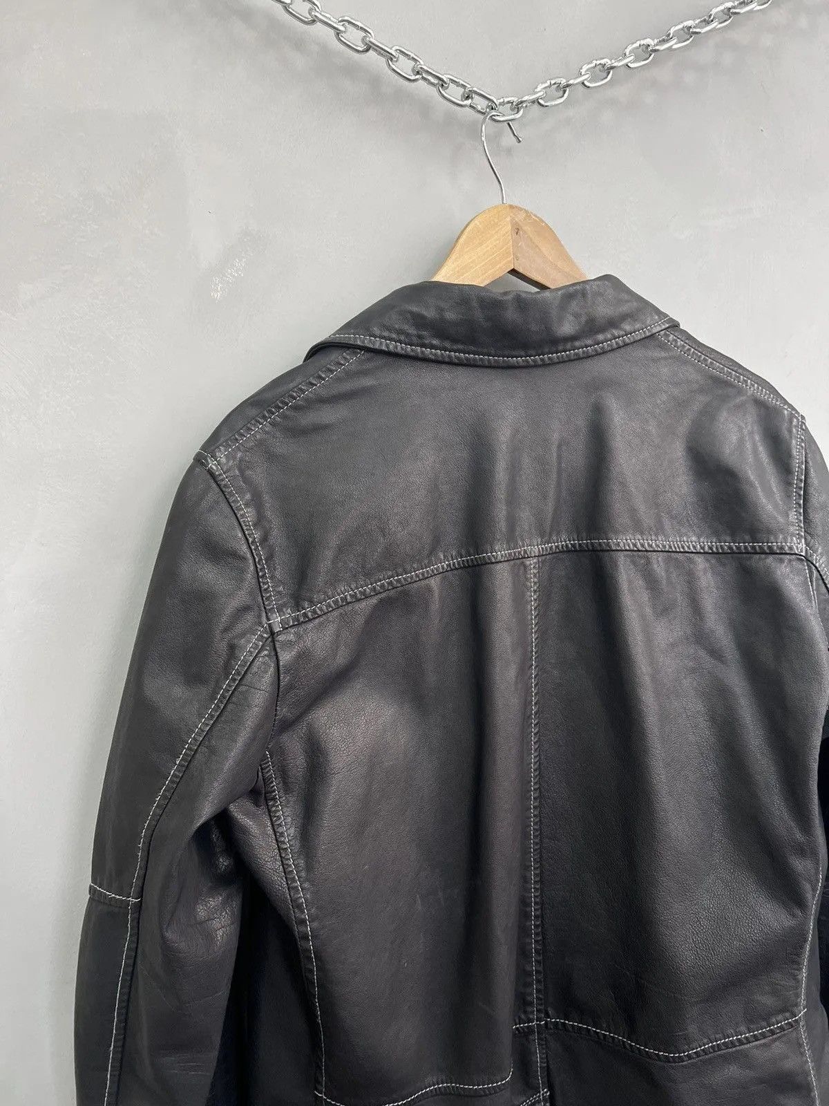 Roberto Cavalli Stitching Roberto Cavalli leather avant garde jacket blazer Size US L / EU 52-54 / 3 - 13 Thumbnail