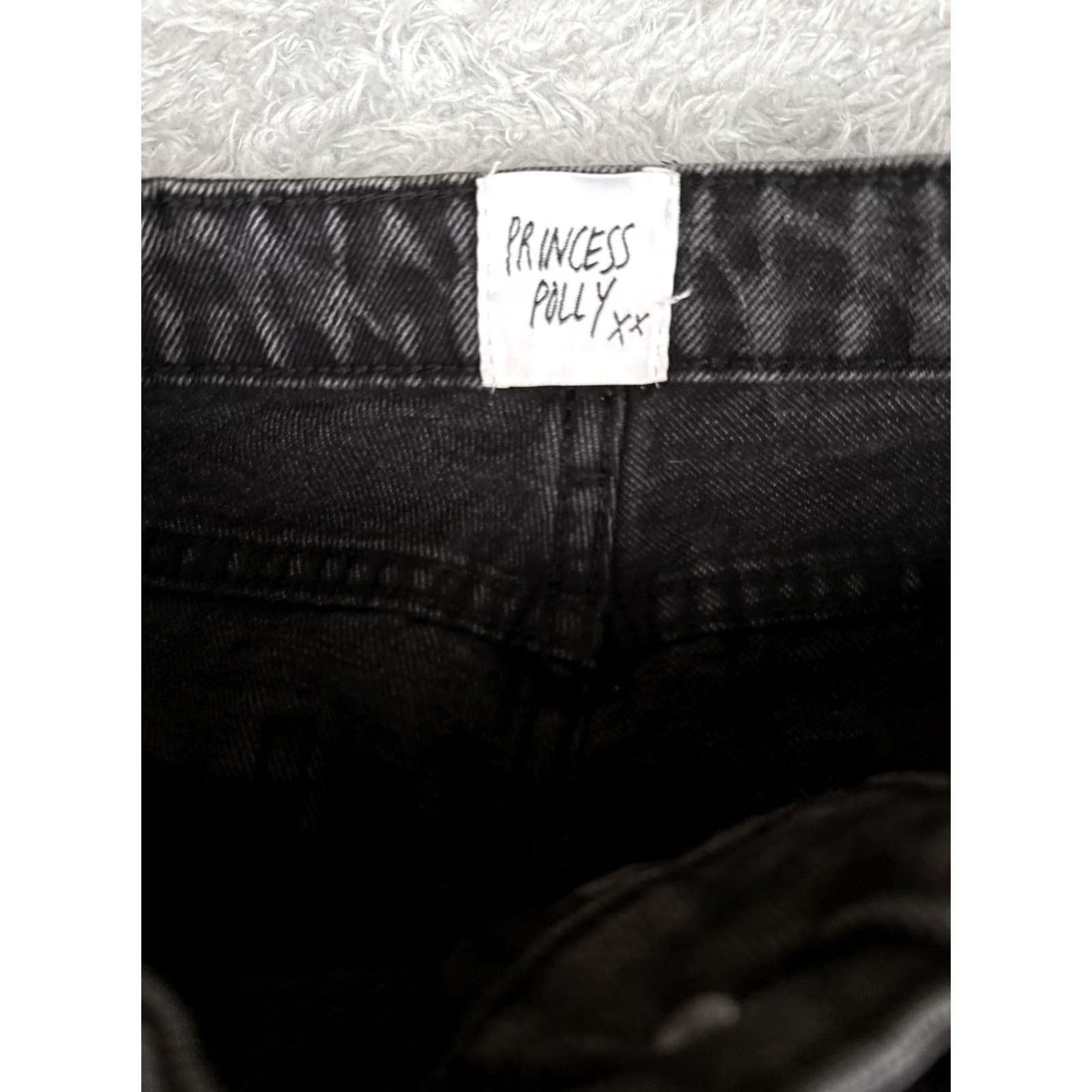 PRINCESS POLLY Princess Polly Jeans Womens 10 Gray Charcoal Wash Cropped High-Rise Mom Jeans 29x27 Relaxed 90s Vintage No Size 32" / US 10 / IT 46 - 6 Thumbnail