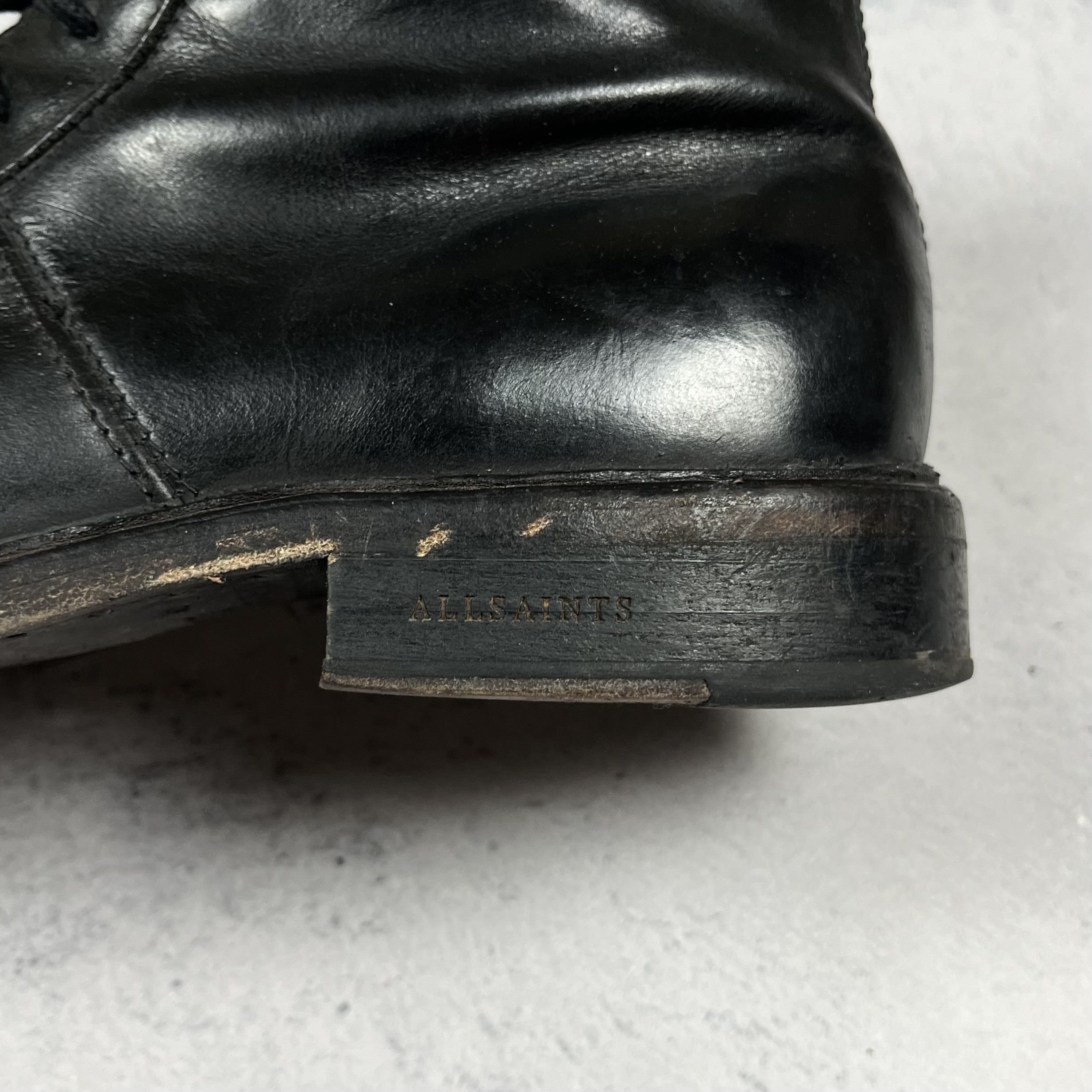 Allsaints Designer AllSaints Lace-Up Black Leather Boots Size US 8 / EU 41 - 10 Thumbnail