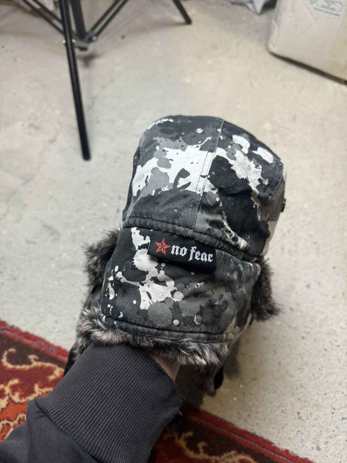Hysteric Glamour × Vintage Vintage Y2K No Fear Opium Camo Fur Japanese Ushanka Hat Size ONE SIZE - 8 Thumbnail