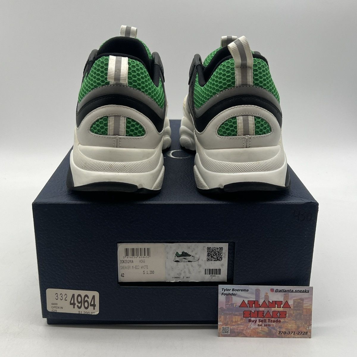 Dior Dior b22 white green Size US 9 / EU 42 - 3 Thumbnail