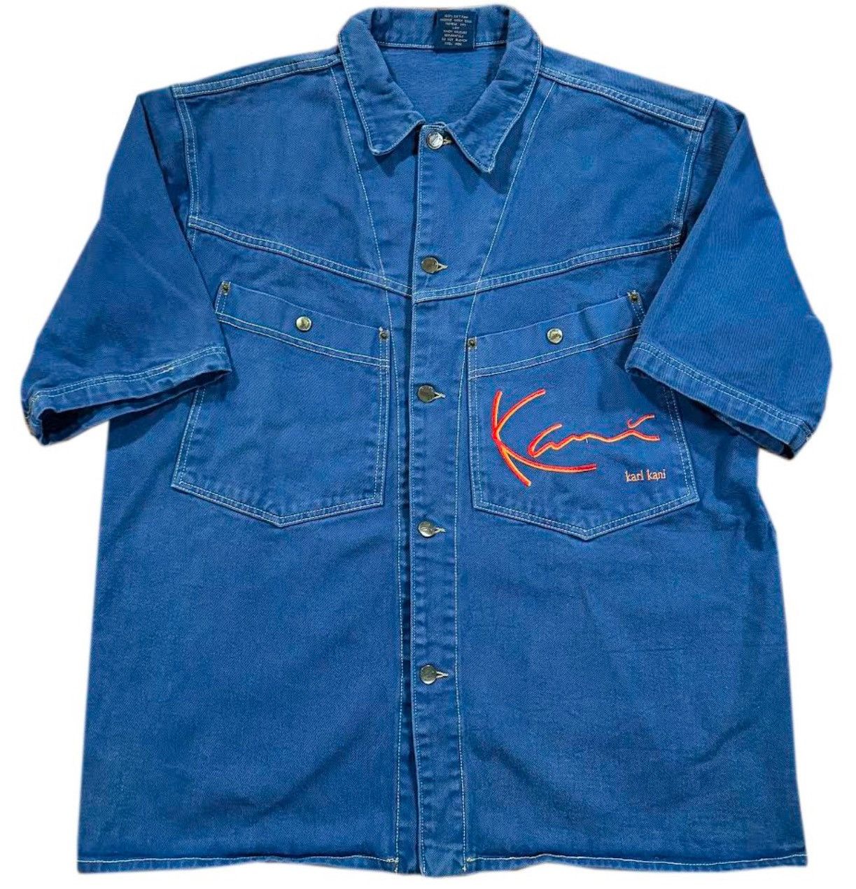 Vintage Karl Kani Denim Spell Out Top Size L Tupac