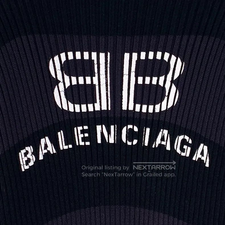 Balenciaga Balenciaga Black Logo Lettering Printed Cotton Round Neck Size US S / EU 44-46 / 1 - 5 Thumbnail