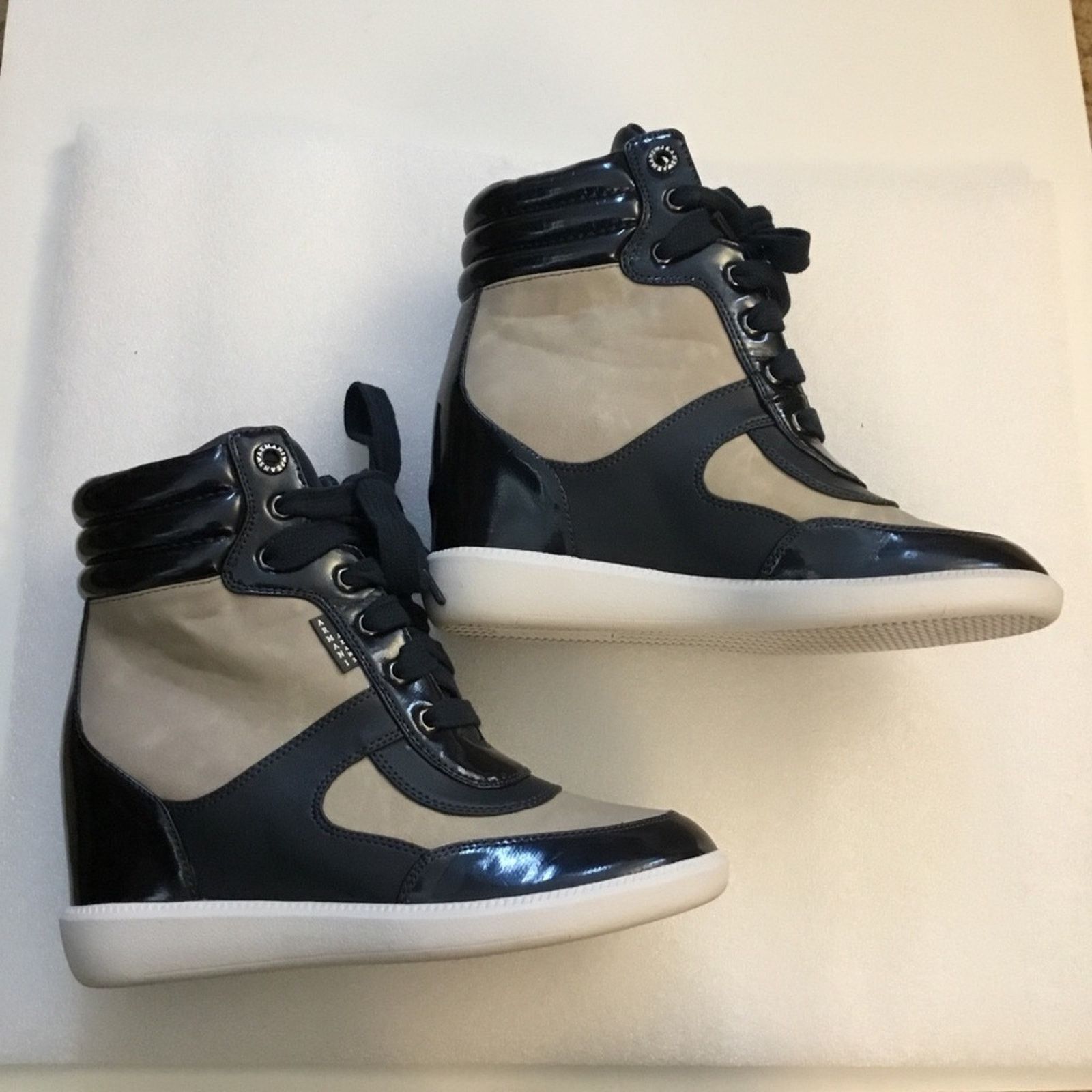 Armani Armani Jeans Blue High-Top Wedge Sneakers Size US 6.5 / IT 36.5 - 3 Thumbnail