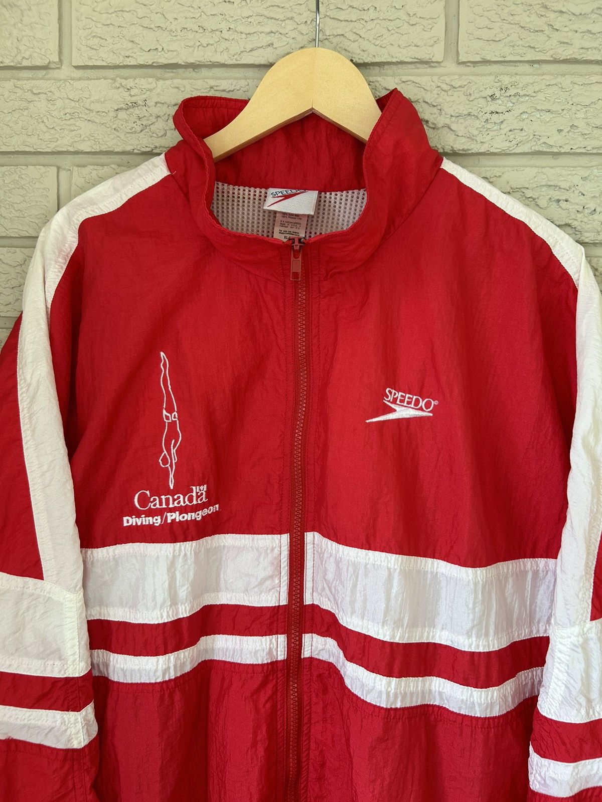 Speedo Vintage 90s Speedo Olympic Team Canada Diving Light Jacket Size US XL / EU 56 / 4 - 2 Thumbnail