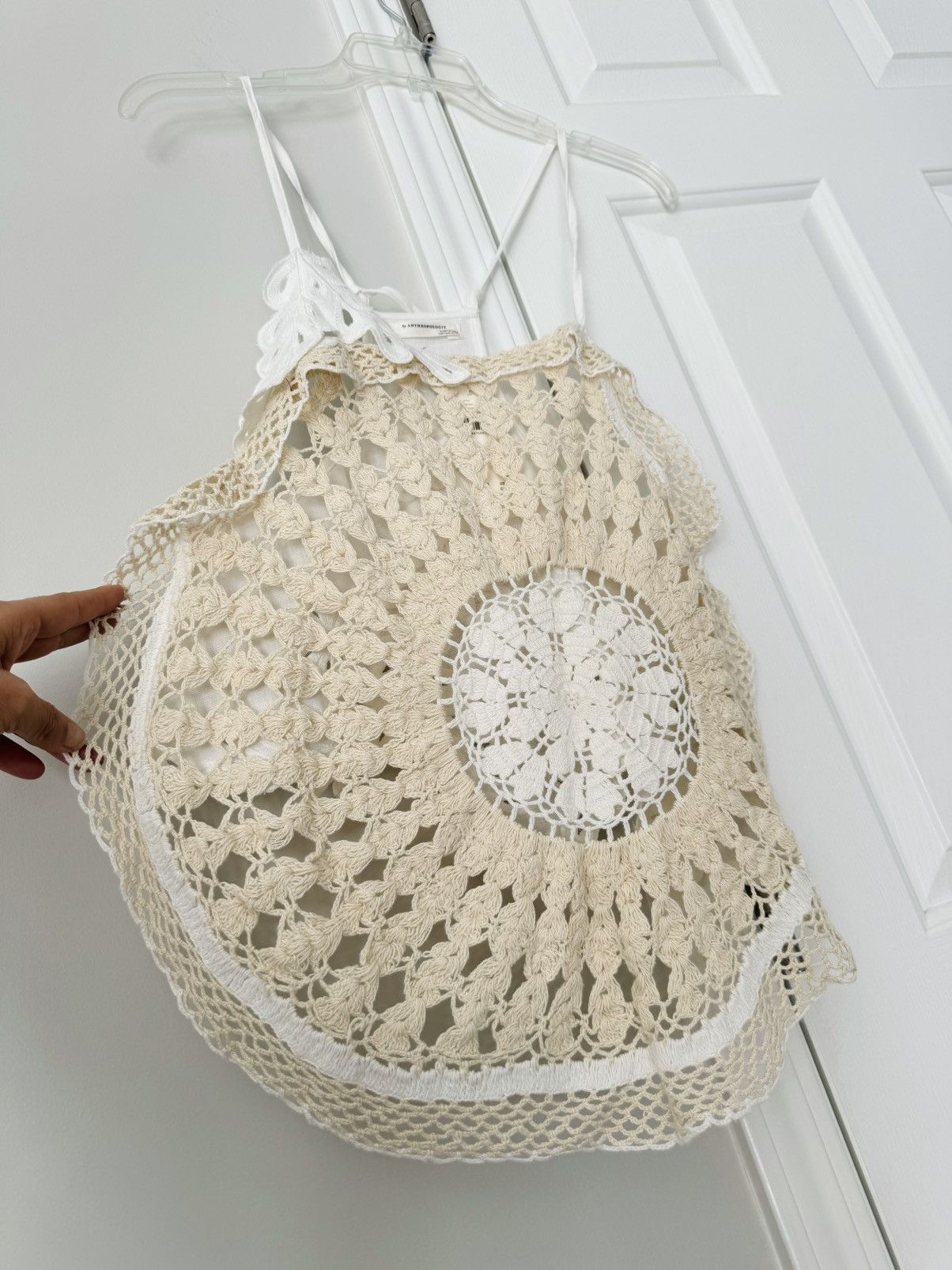 Anthropologie Anthropologie Crochet Embroidered Sweater Tank Top, Size XS Size XS / US 0-2 / IT 36-38 - 6 Thumbnail