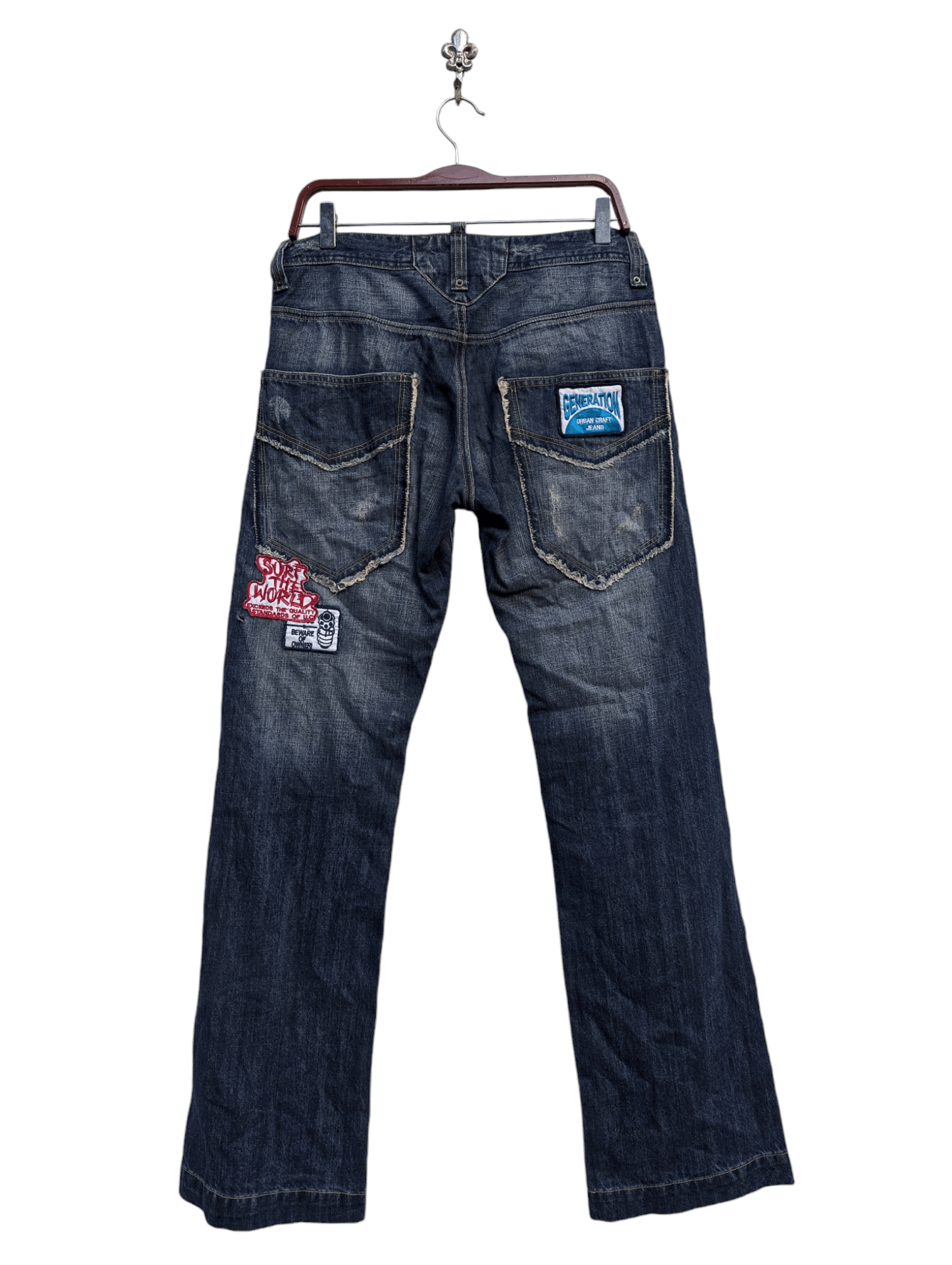 Urban Classics URBAN CRAFT PATCHES DENIM PANTS Size US 32 / EU 48 - 2 Thumbnail