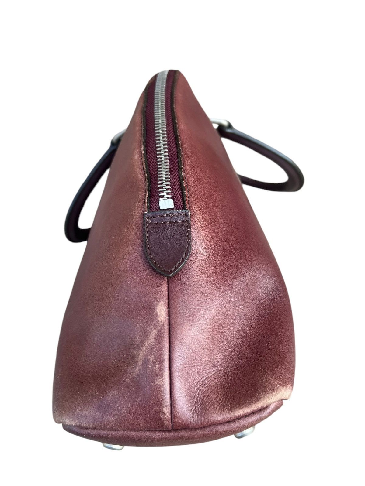 agnes b. Vintage Agnes B. Voyage Distress Fade Patina Leather Bag Size ONE SIZE - 11 Thumbnail