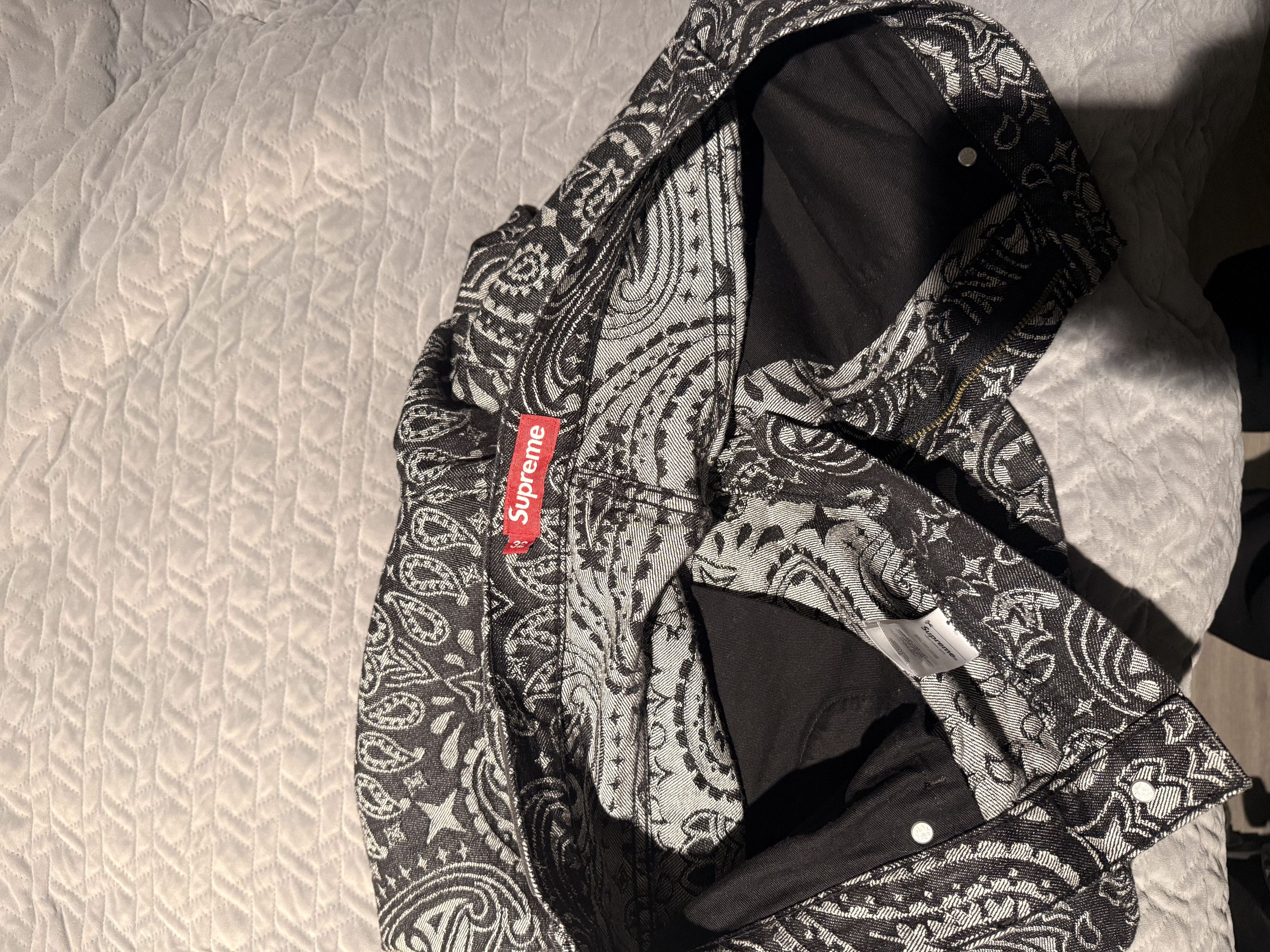 Supreme Supreme Paisley Jacquard Jeans Black Grey Size US 32 / EU 48 - 4 Thumbnail