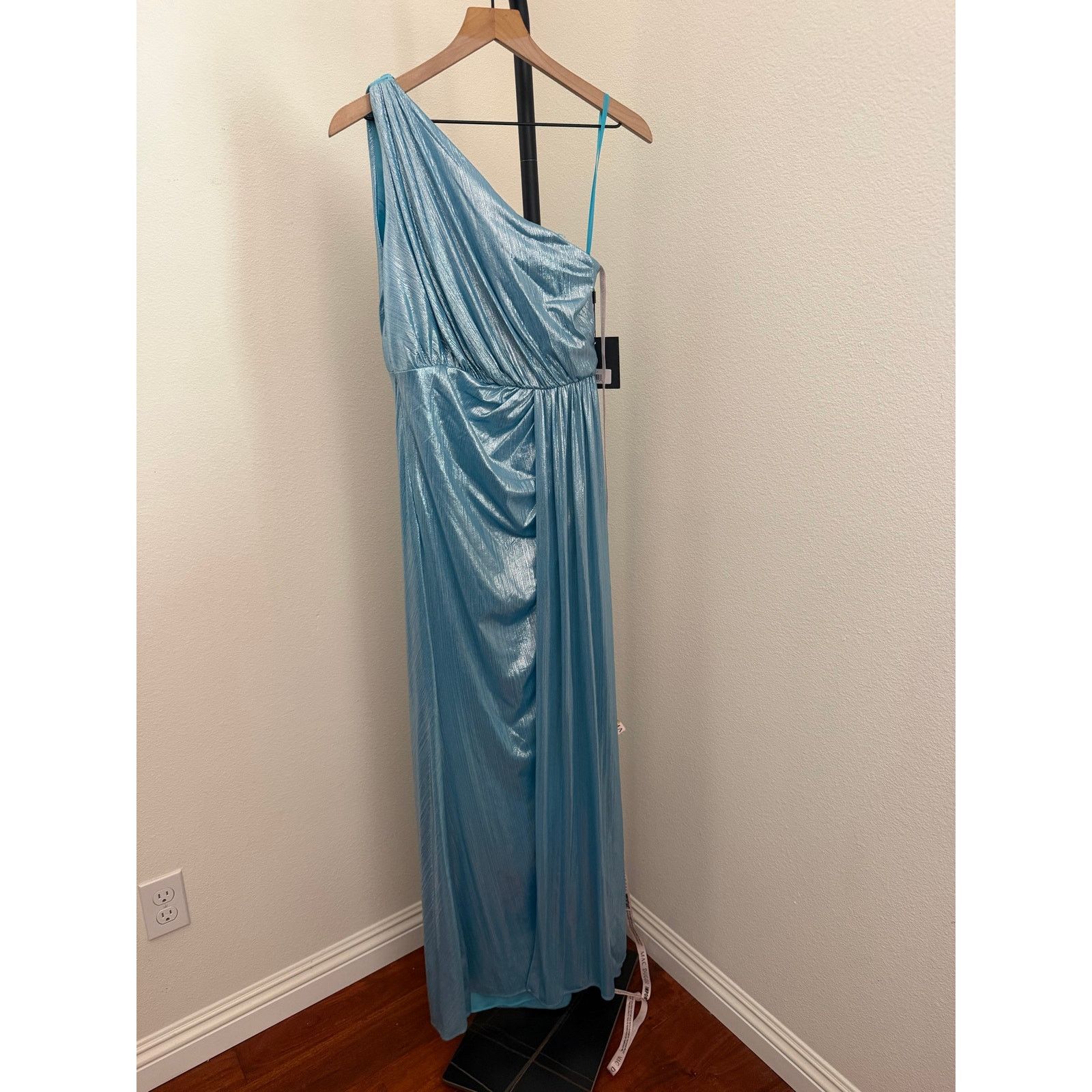 Mac Duggal MAC DUGGAL ONE SHOULDER DRAPED GOWN blue teal 26537 sz 4 Size S / US 4 / IT 40 - 4 Thumbnail