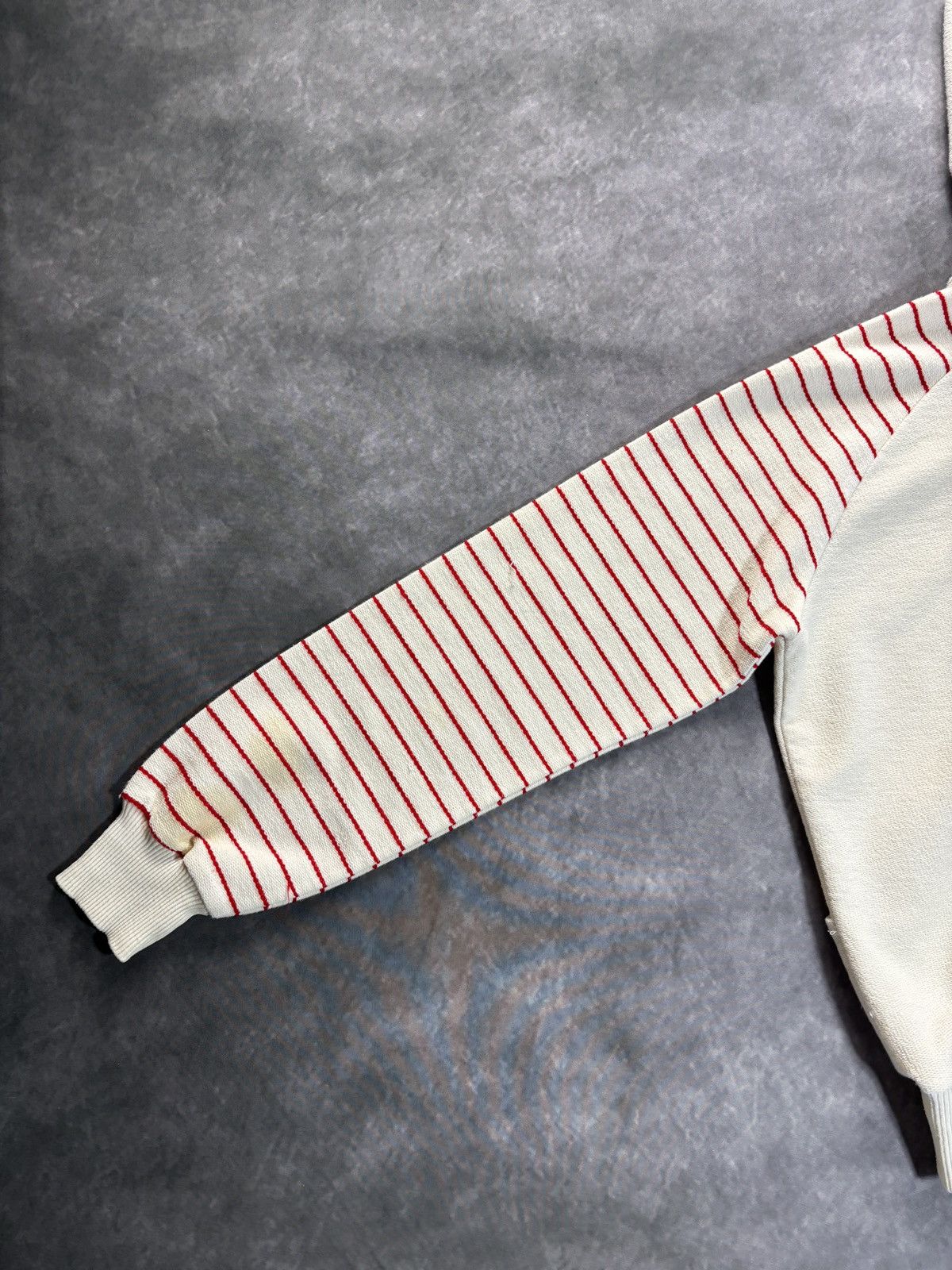 Vintage Vintage Sweatshirt Raglan Hoodie Pullover 70s Crayons Stripe Size US S / EU 44-46 / 1 - 12 Thumbnail