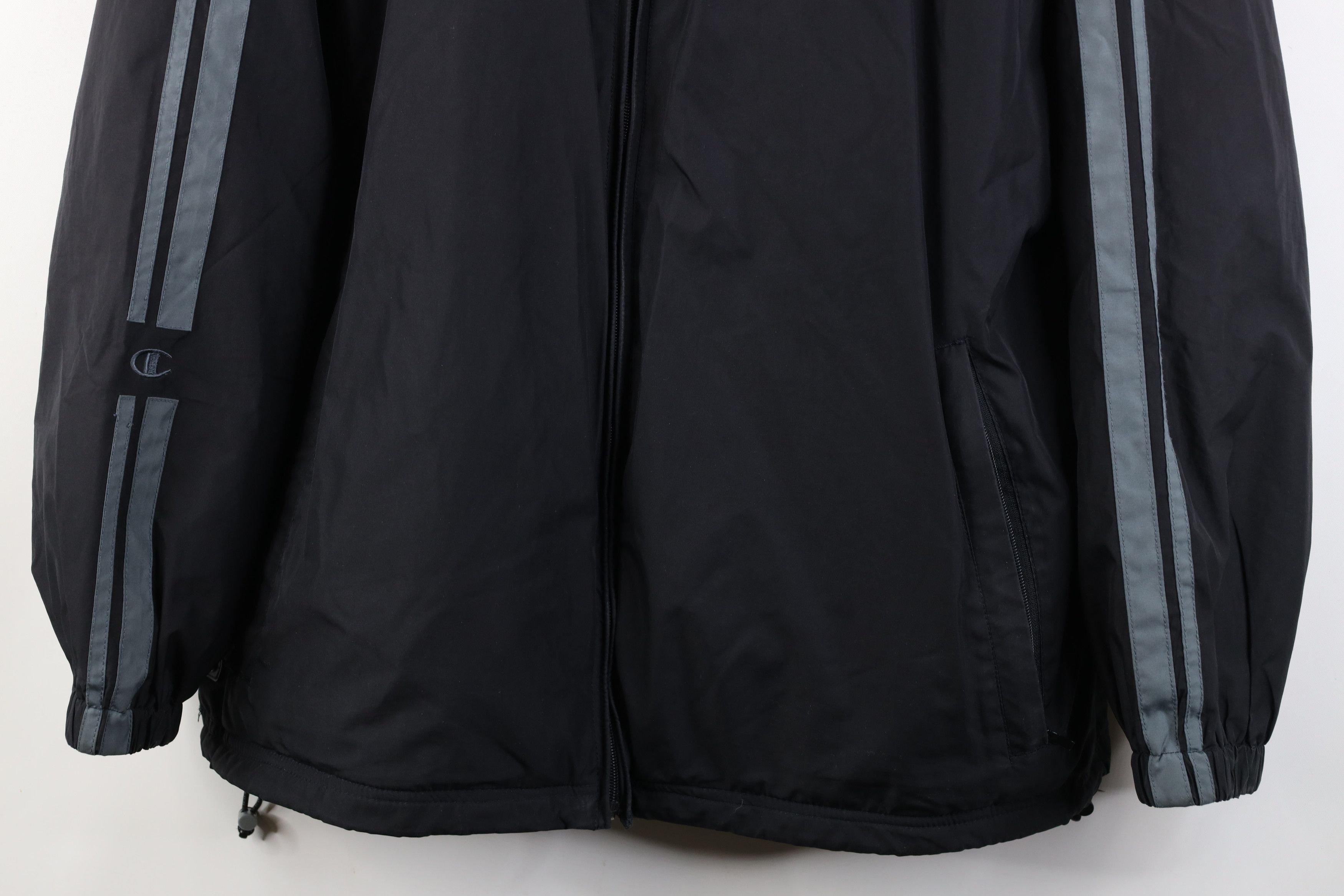 Champion Vintage 90s Y2K Champion Lined Windbreaker Jacket Black Size US XL / EU 56 / 4 - 3 Thumbnail