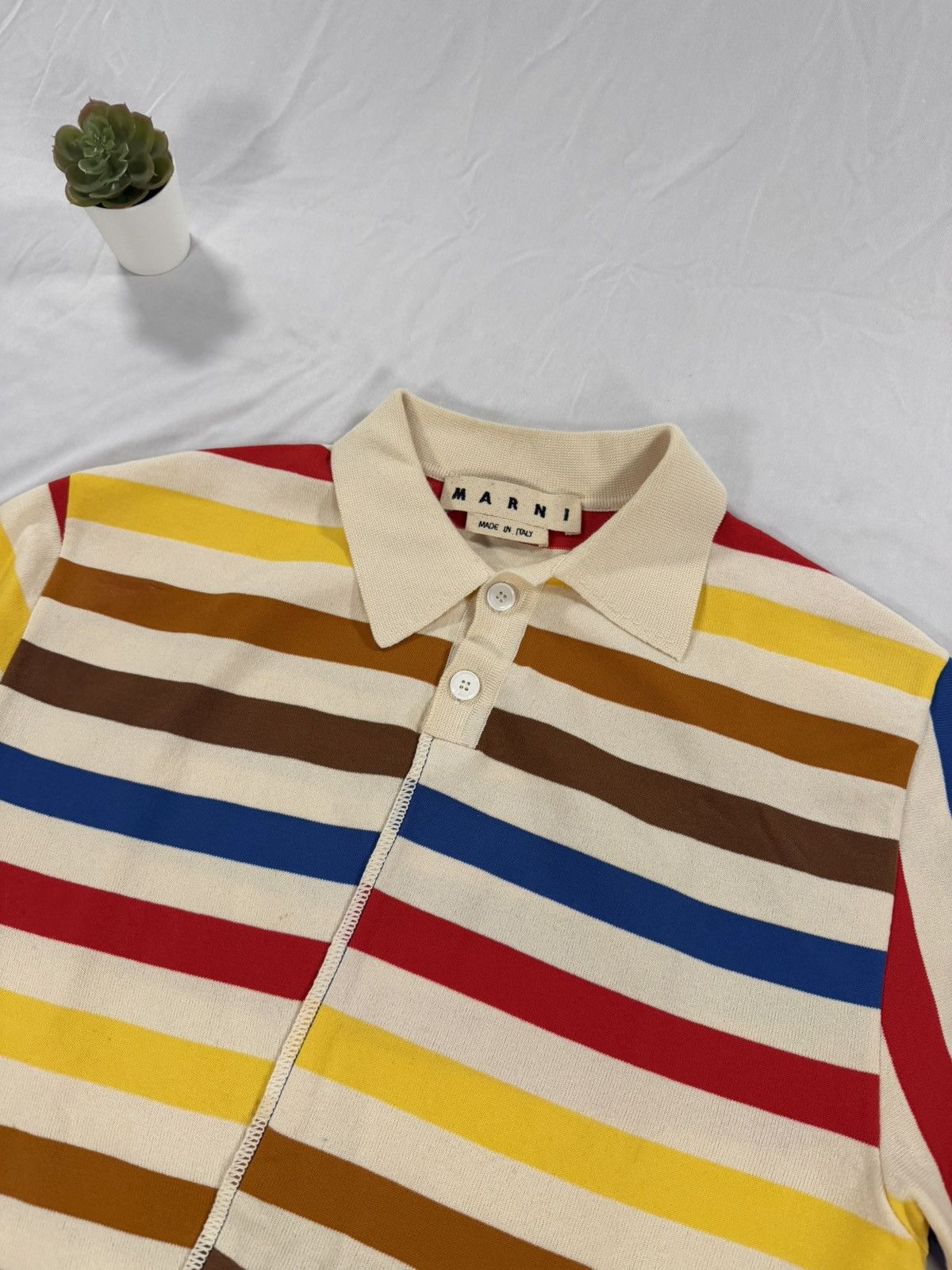 Marni Marni Multicolor Striped Asymmetrical Polo Size 46 / S Size US S / EU 44-46 / 1 - 3 Thumbnail