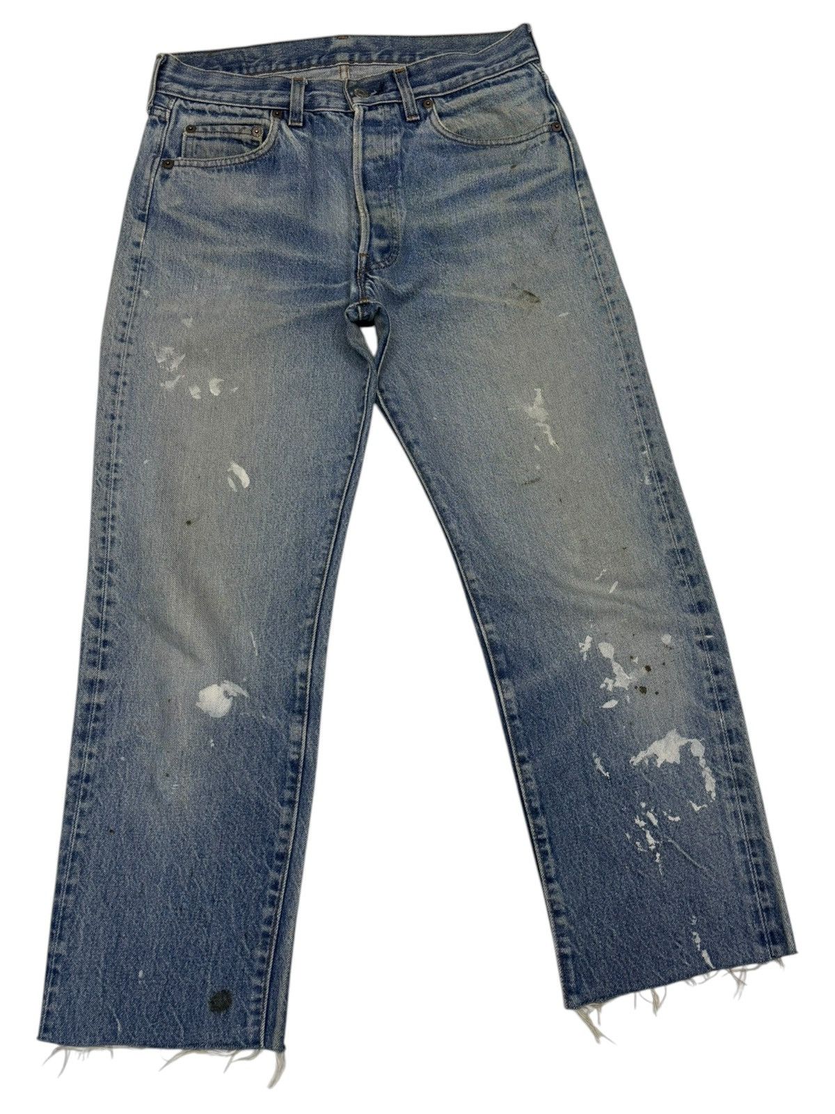 Levi's Vintage Levis 501 Distress Cut Leg Cropped Jeans Size US 30 / EU 46 - 3 Thumbnail